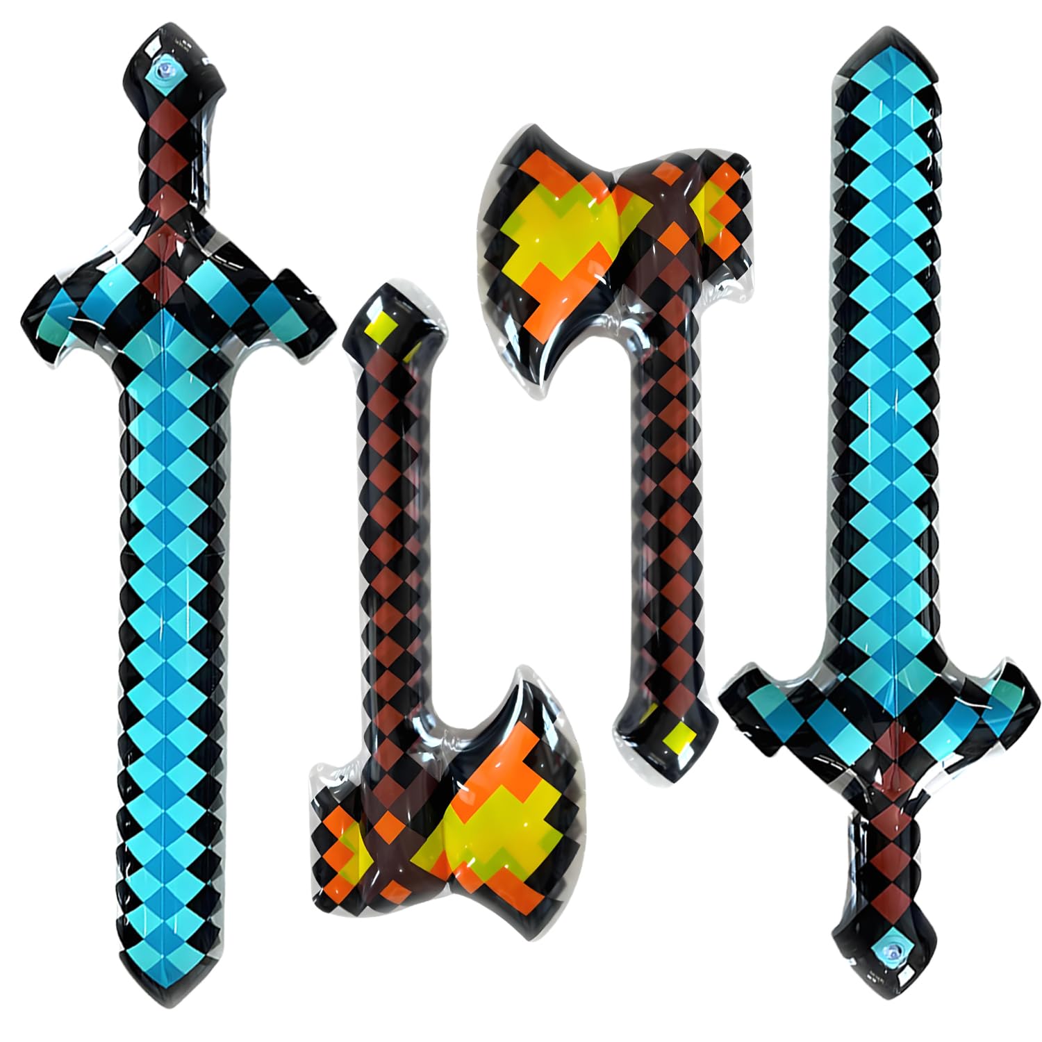 Party Decoration Sword AOVNA 4-Pack Pixel Inflatable Sword Balloons ...
