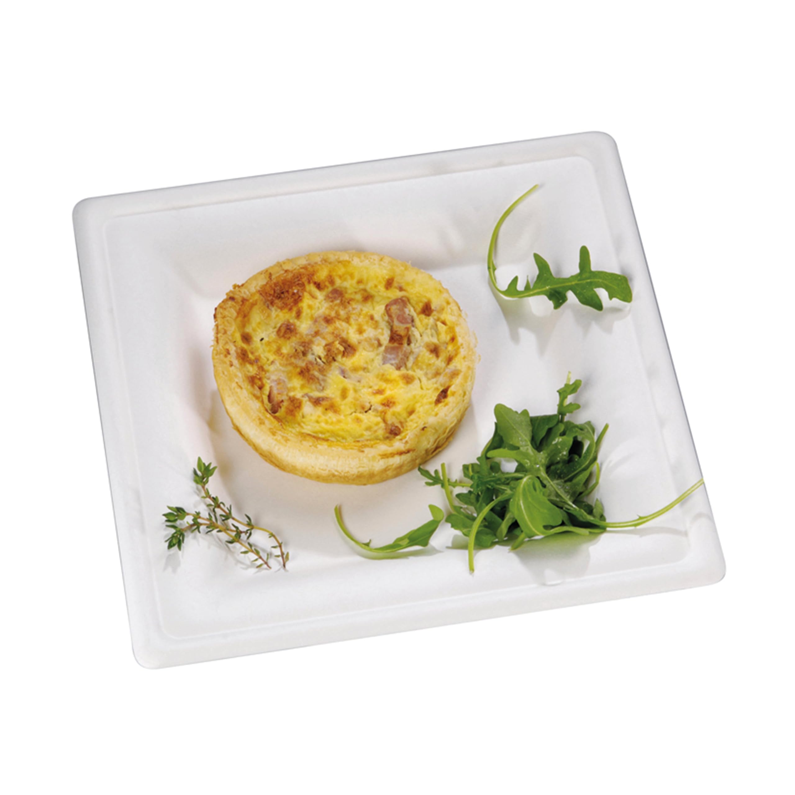 PacknWood - 125 Platos Blanco Pulpa | 26,0x26,0 cm | Hostelería Catering, Desechable, Ecológico, Restaurante Eventos