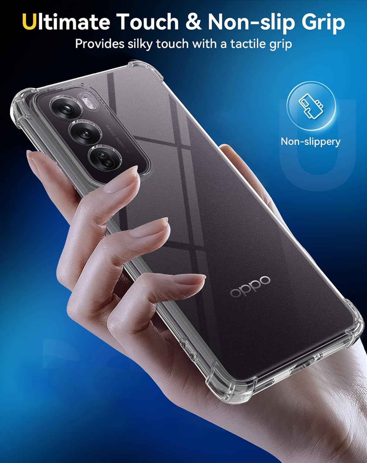 Cover Trasparente Per Oppo Reno12/Reno 12 5G Con 1 Pellicola In Vetro Temperato, Custodia In Silicone TPU Morbido Antiurto, Kit Protezione Completo - 2