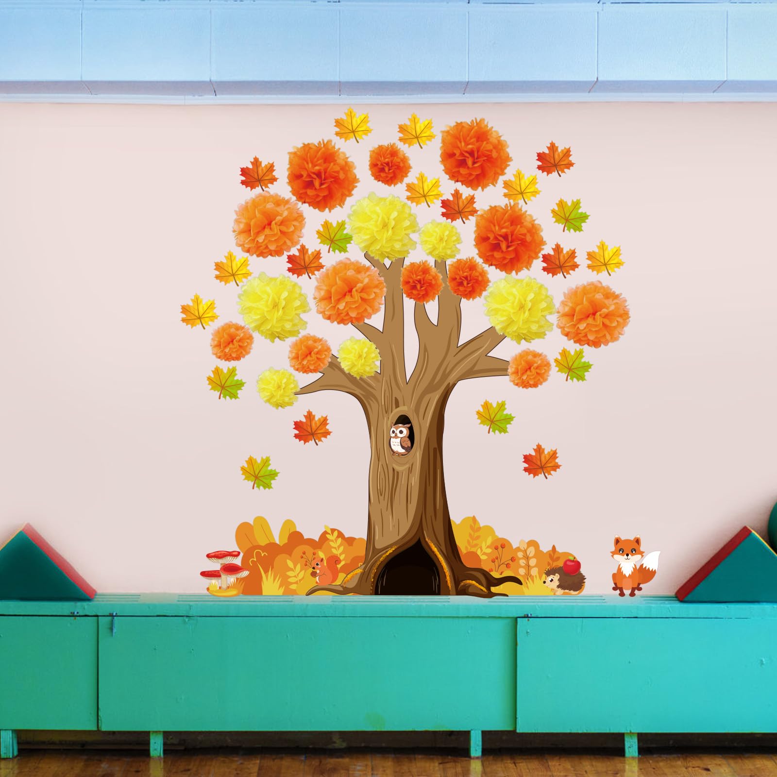 Autocollant Mural Arbre D'automne - Vinyle - Feuilles Réalistes - Déco Salon/chambre - A22