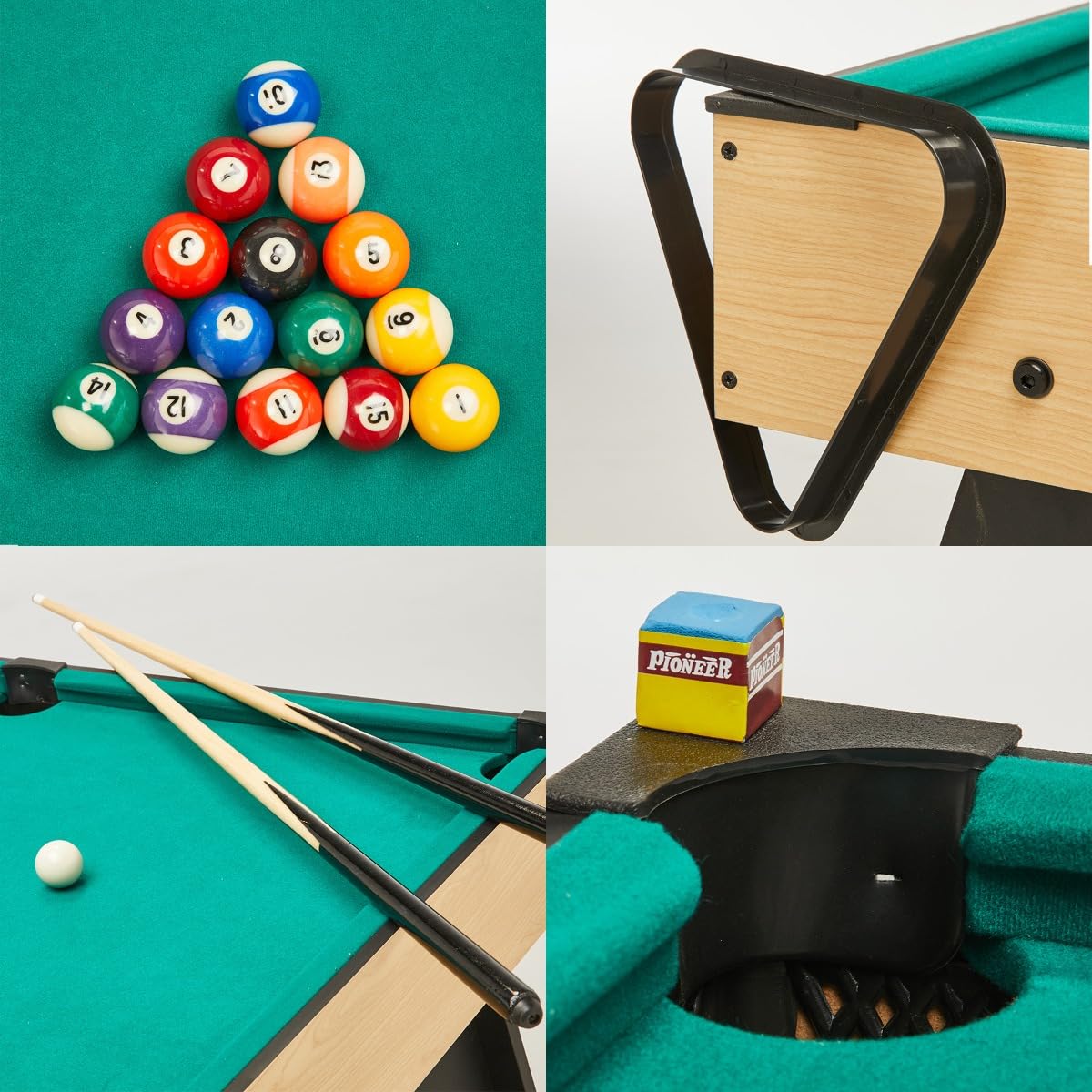 Kangui - 4-in-1-Multi-Spieltisch für die ganze Familie – Tischfußball – Billard – Ping Pong – Hockey