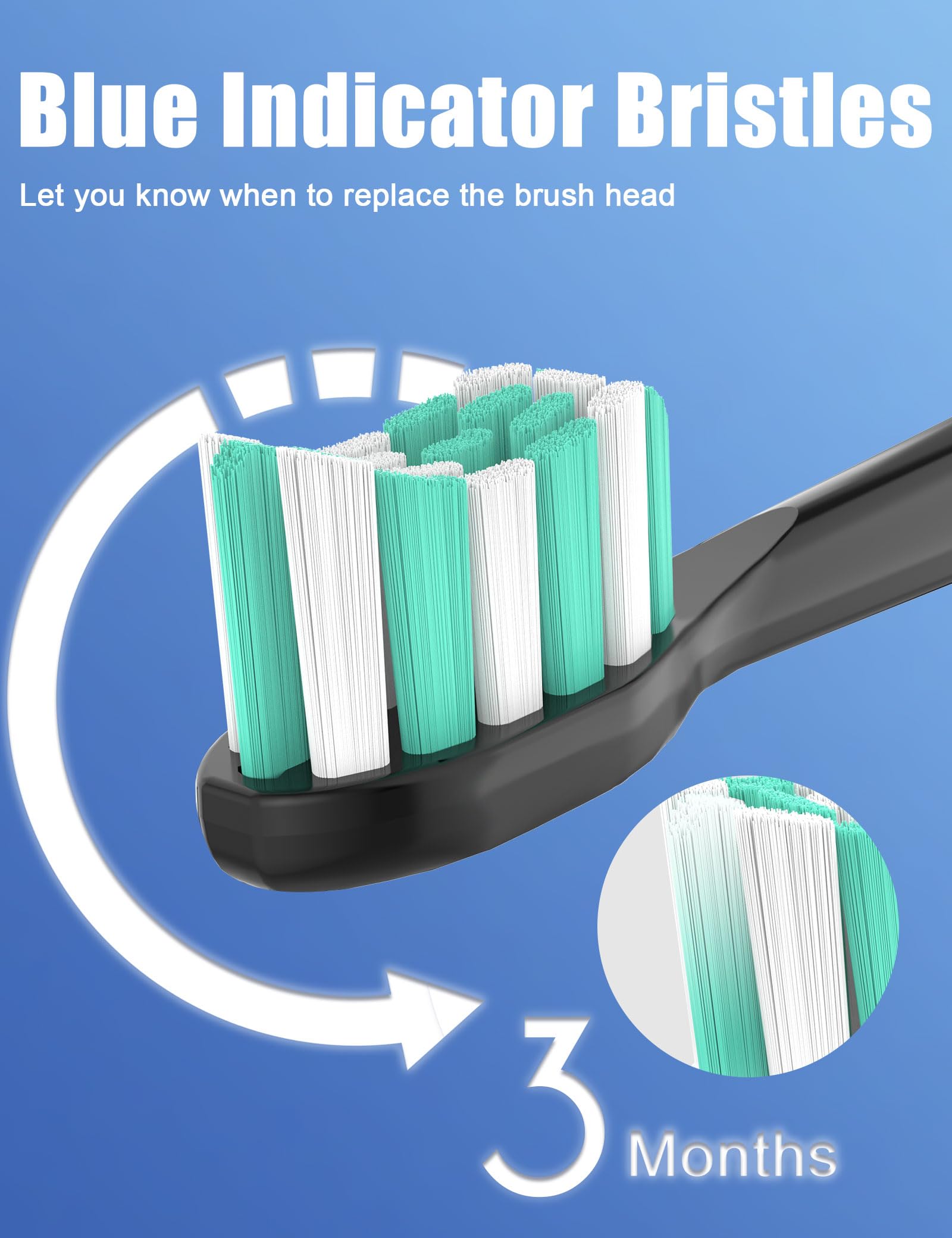 Cabezales de repuesto para cepillo de dientes Philips Sonicare C1 C2 Control de placa Gum Health 4100 Simply Clean 1 2 Series Snap on cabezal de cepillo eléctrico, paquete de 4, color negro