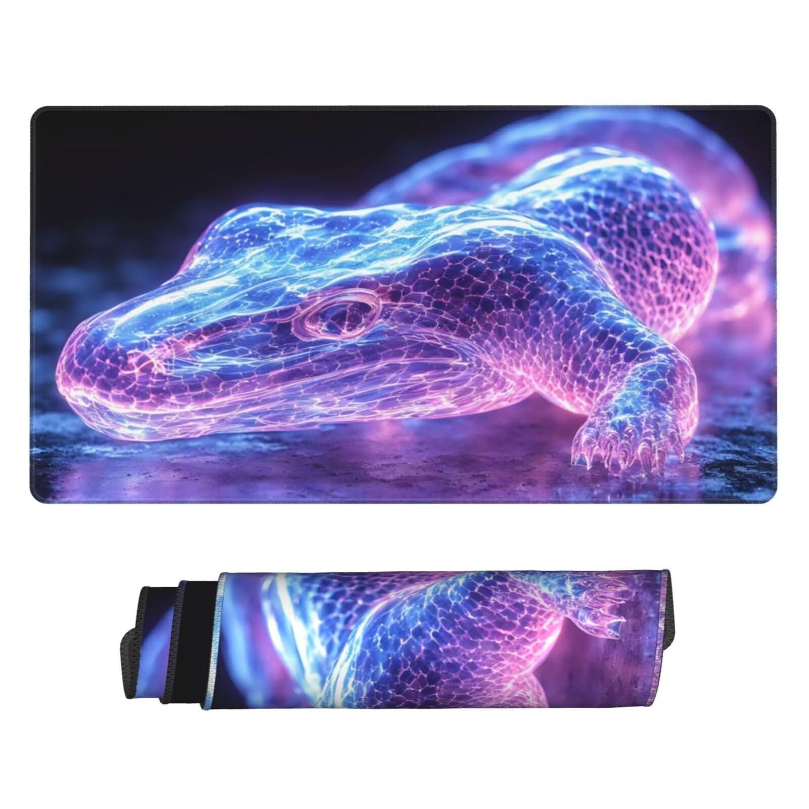 Tapis de Souris XXL 1200x600 mm, Animal Tapis de Souris Serpent Tapis Souris XXL 120 X 60 CM, Antidérapant sous Main Bureau à Bords Cousus, Mouse Pad avec Surface en Caoutchouc antidérapant U-329