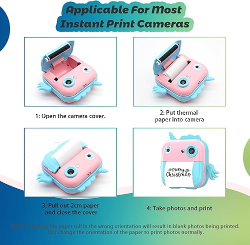 Miniatura 4 de 5 rollos de papel de impresora térmica y 5 rollos de calcomanías autoadhesivas, papel de impresora blanco para mini impresora de recibos, impresora