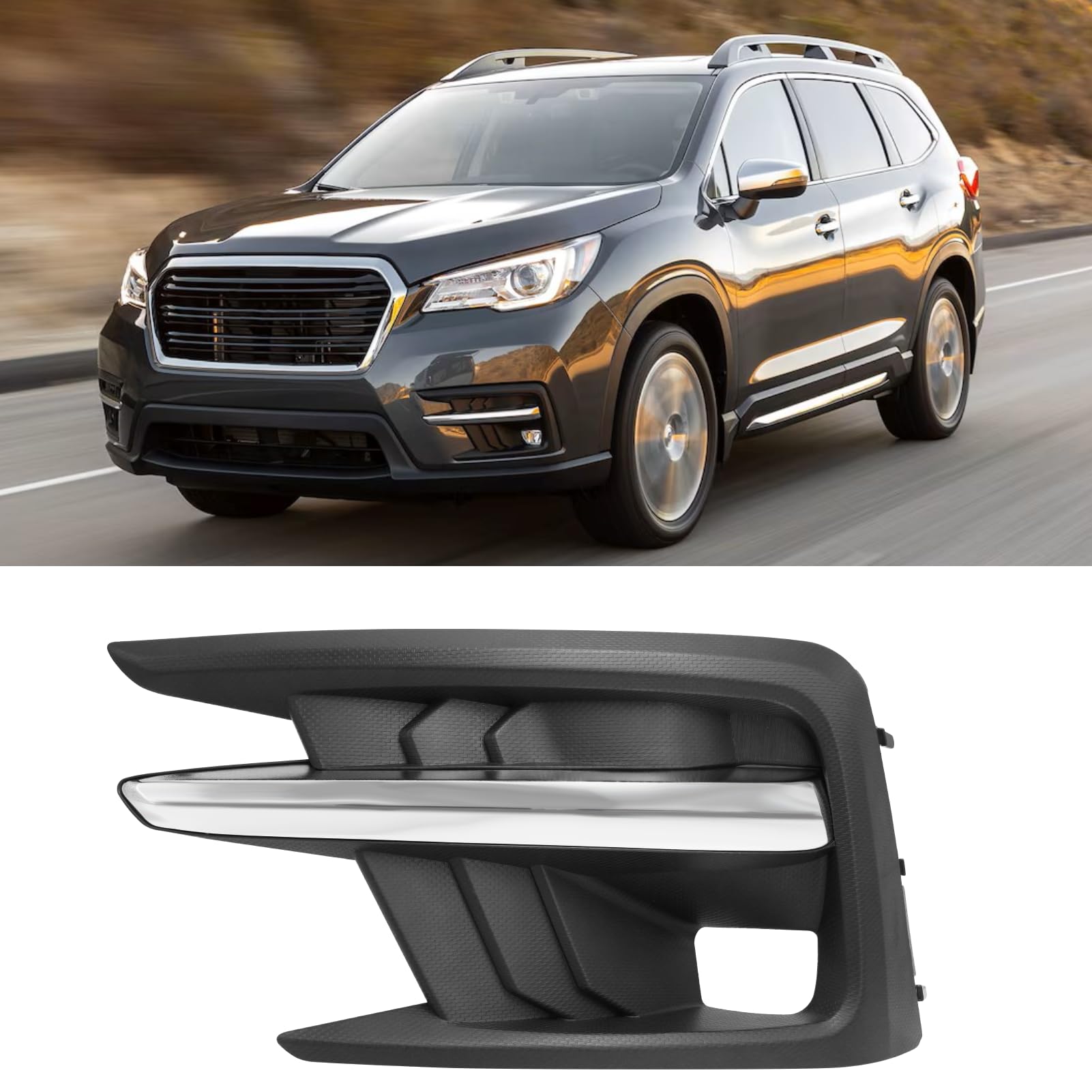 TTCR-II Compatible with 2019-2022 Subaru Ascent Front Bumper Fog Light Cover SU1038134 57731XC09A, for 2019-2022 Subaru Ascent Fog Lamp Bezel Crome