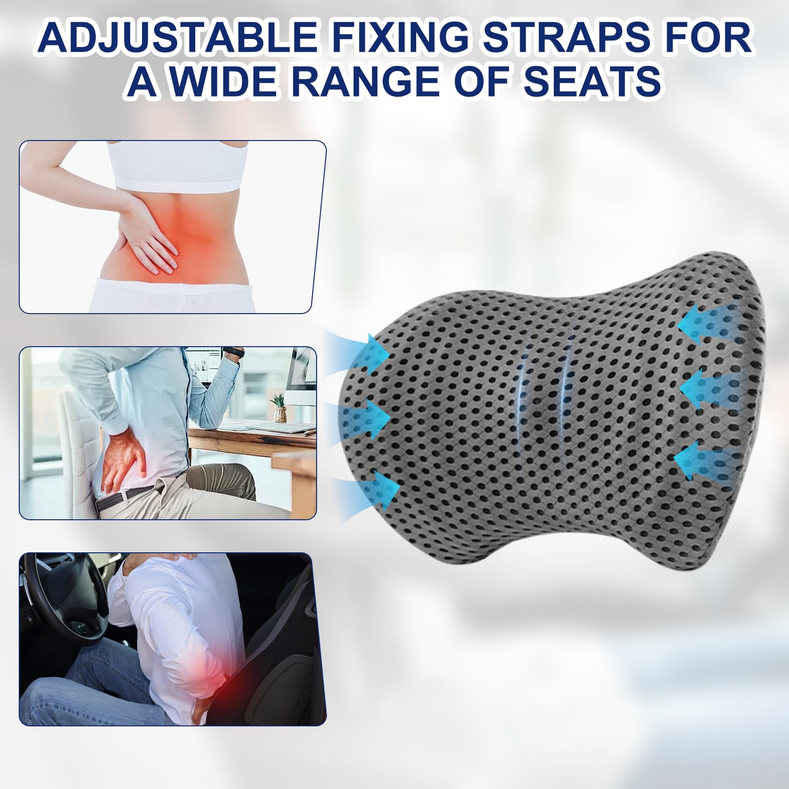 Ergonomisch lendenkussen, lendensteunkussen voor bed en bank als rugsteun liggend, lendenkussen voor de onderrug, lendensteunkussen, Lumbar Support Pillow, rolkussen, lumbar support pillow
