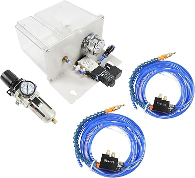 Self-priming Micro-mist Machine,Cutting Cooling Spray Pump,Mist Coolant Lubrication Spray System for Air Pipe CNC Lathe Milling Dril,Mist Coolant Lubrication Spray System with Solenoid Valve & Filter