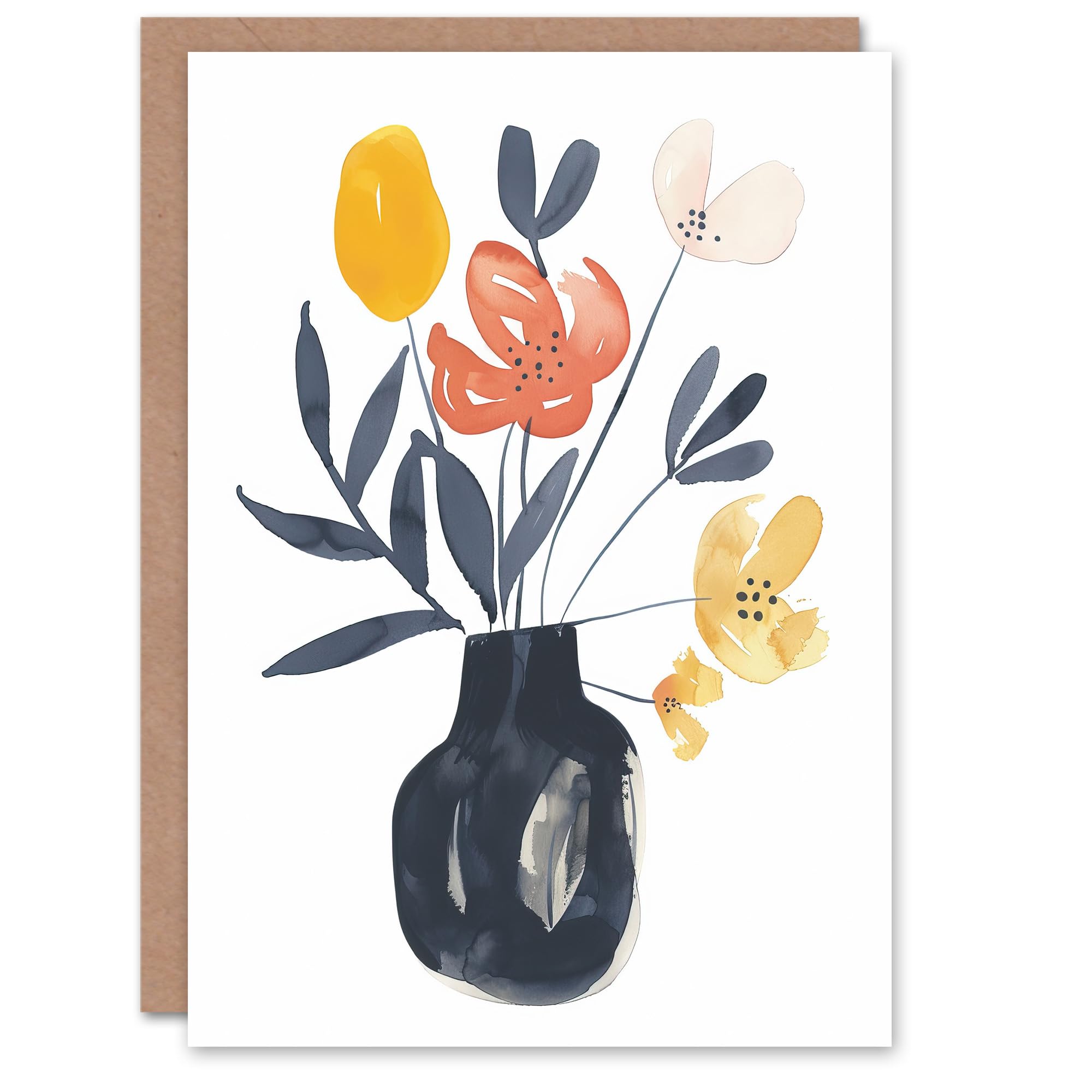 Artery8 Greeting Card Watercolour Flower Bouquet Mother's Day