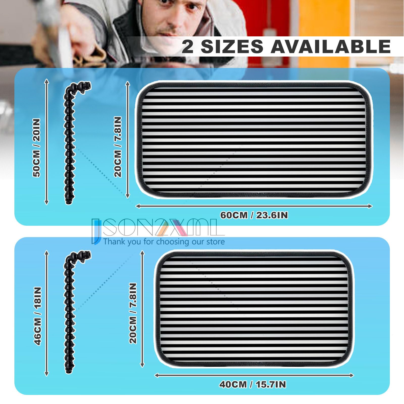 Lampe de débosselage sans peinture (DSP), lampe de réparation de bosses pour carrosserie, panneau lumineux 2 en 1 (ligne et couleur), réflecteur pour outils DSP avec support 50/46 cm, outils de répa