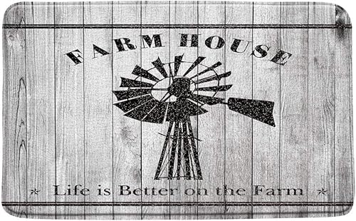 Miniatura 7 de Juego de 3 alfombrillas de baño rústicas para puerta de granero, reglas del lago, tabla de madera, tablón, cabaña, cámper, camping, baño, funda para