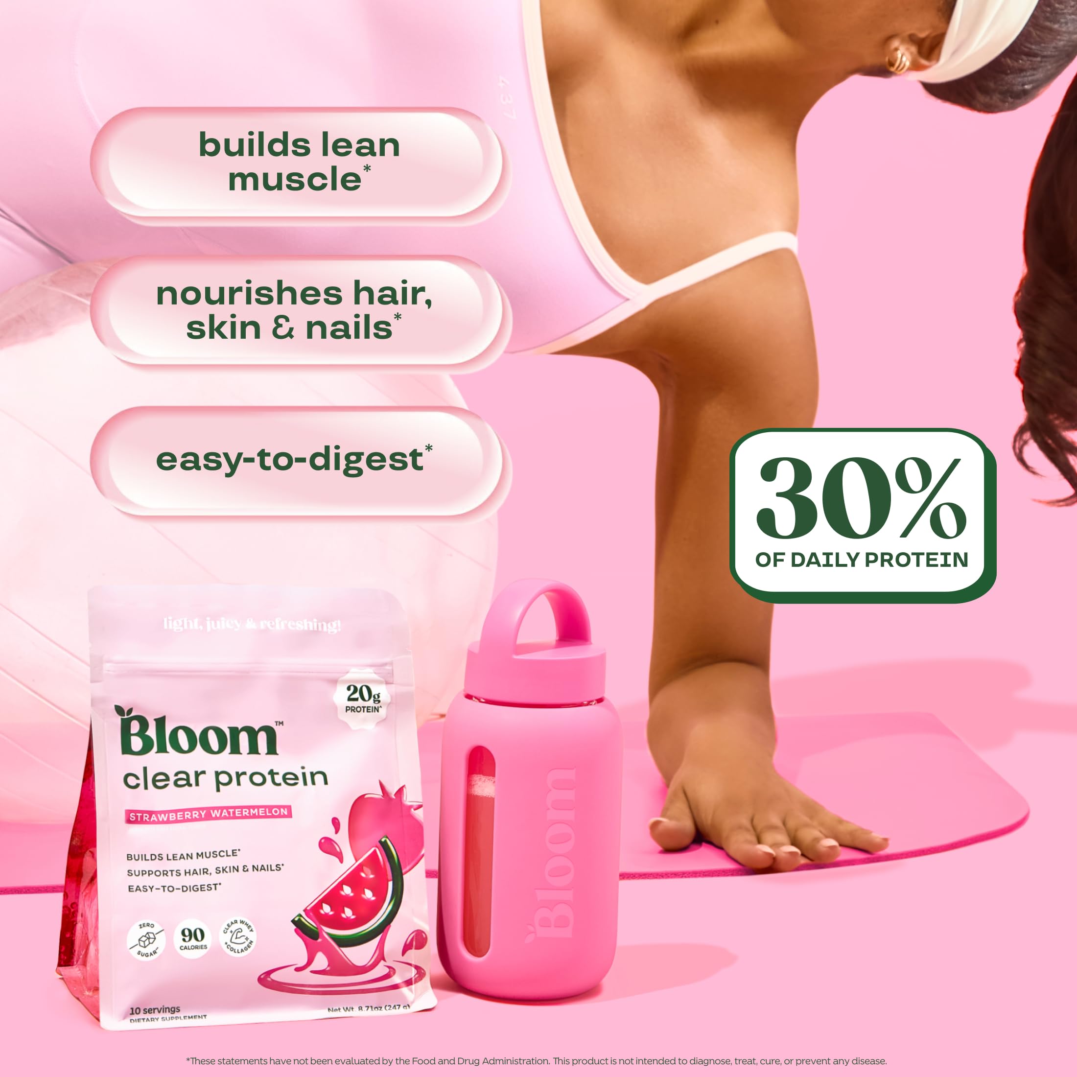 Bloom Nutrition Clear Whey Protein, Strawberry Watermelon, 10 Servings — Amazon image 3