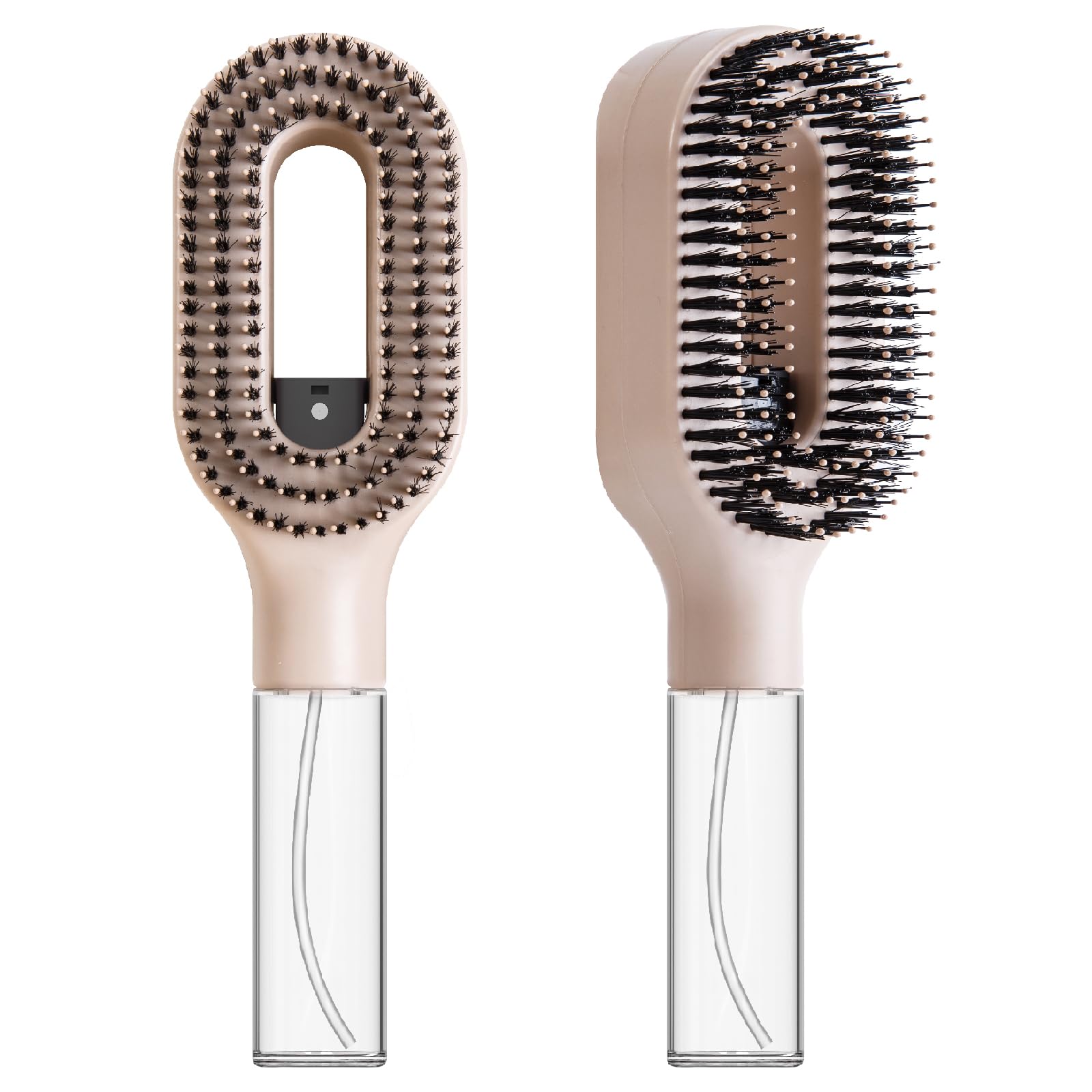Photo 1 of 2-in-1 Detangler Hair Brush, With Built-In Mister Spray, Wet & Dry Detangling Brush for Curly, Wavy & Straight Hair | No-Tangle Anti-Frizz Hair Care Brush,Water Reservoir 50ml. (Khaki)