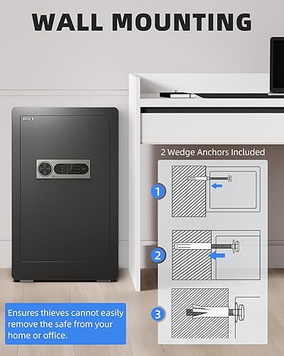 Miniatura 8 de DAYI Safe Box, 4.0 Cu Ft Home Safes with Digital Keypad, Dual Alarm & Fireproof Bag, Security Safe for Money, Documents, Ideal for Home Office Use -
