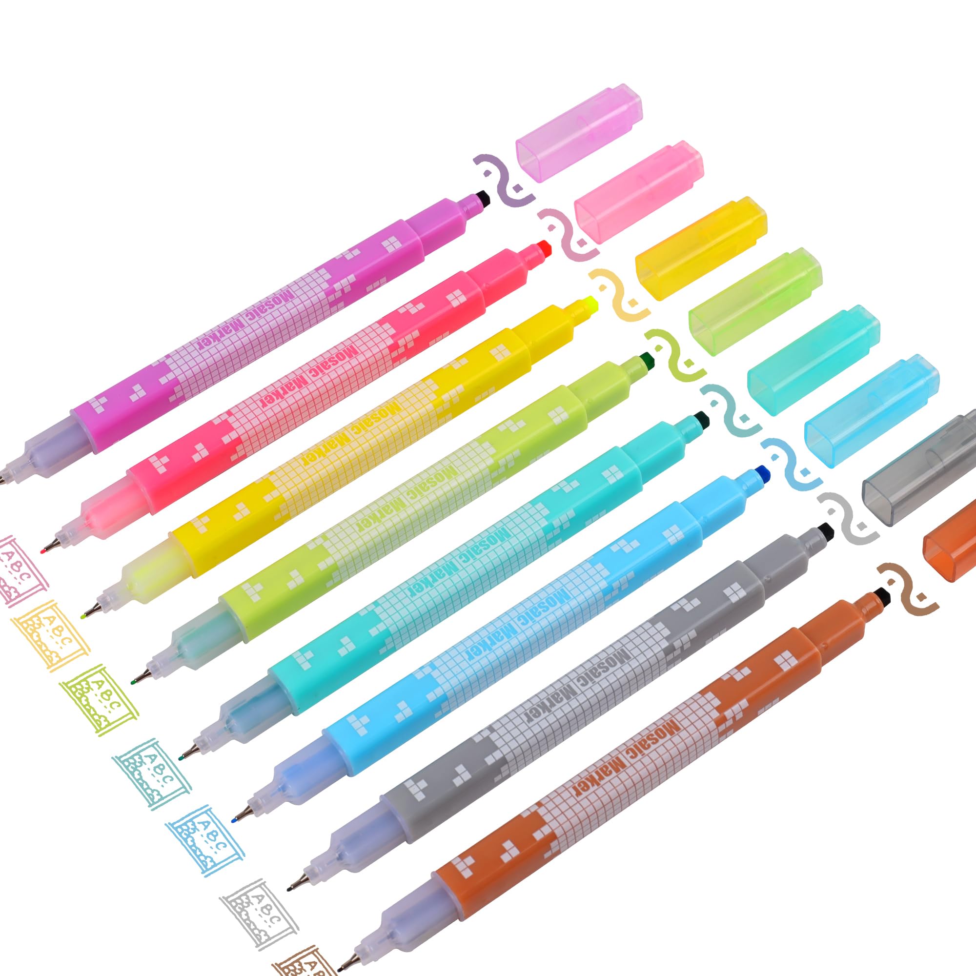Amazon.com : HANKU Pen, 8 Colors Dual Tip Markers with Fine Point