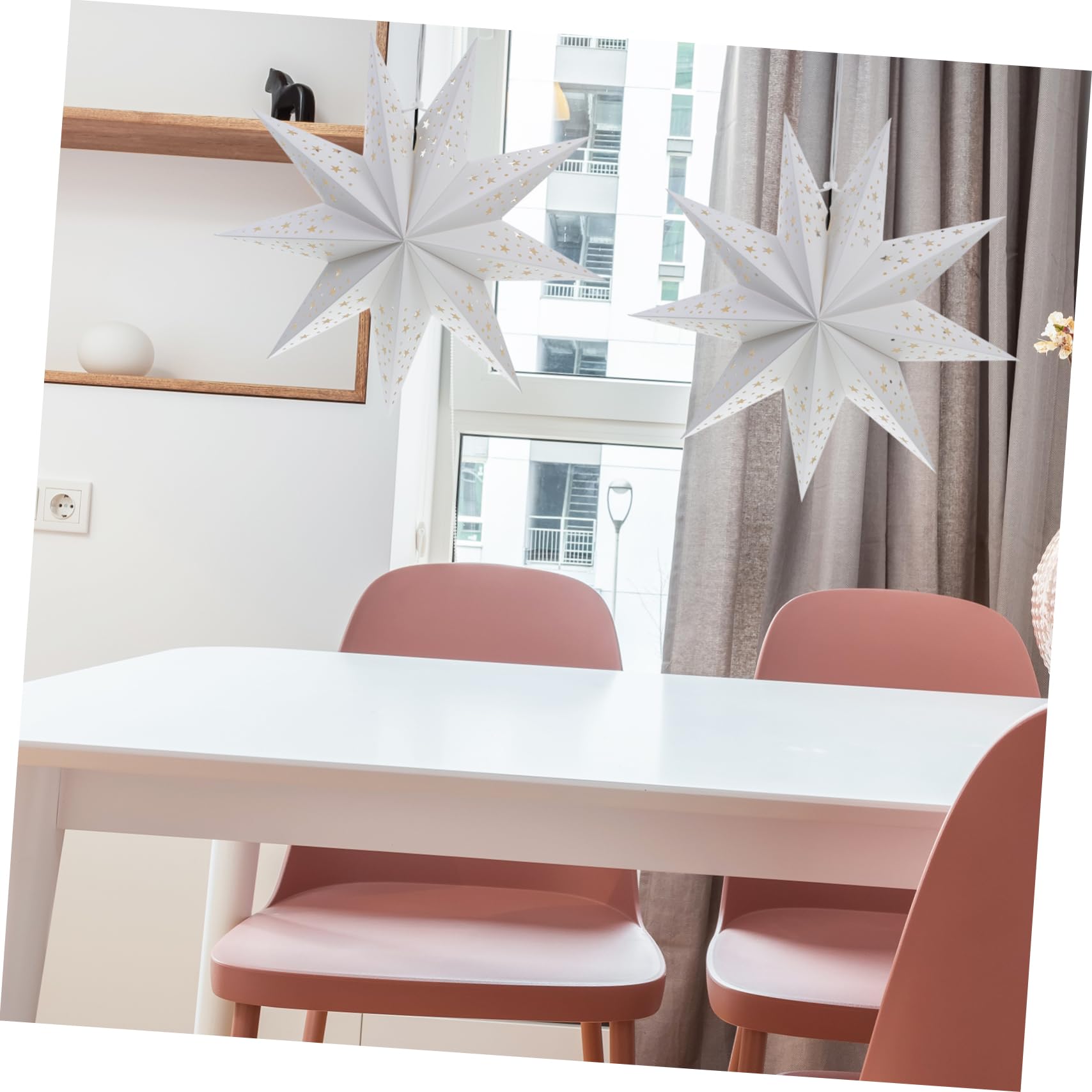 Lanterna Stella di Carta Bianca 45cm 3d Traforata 2 Pezzi