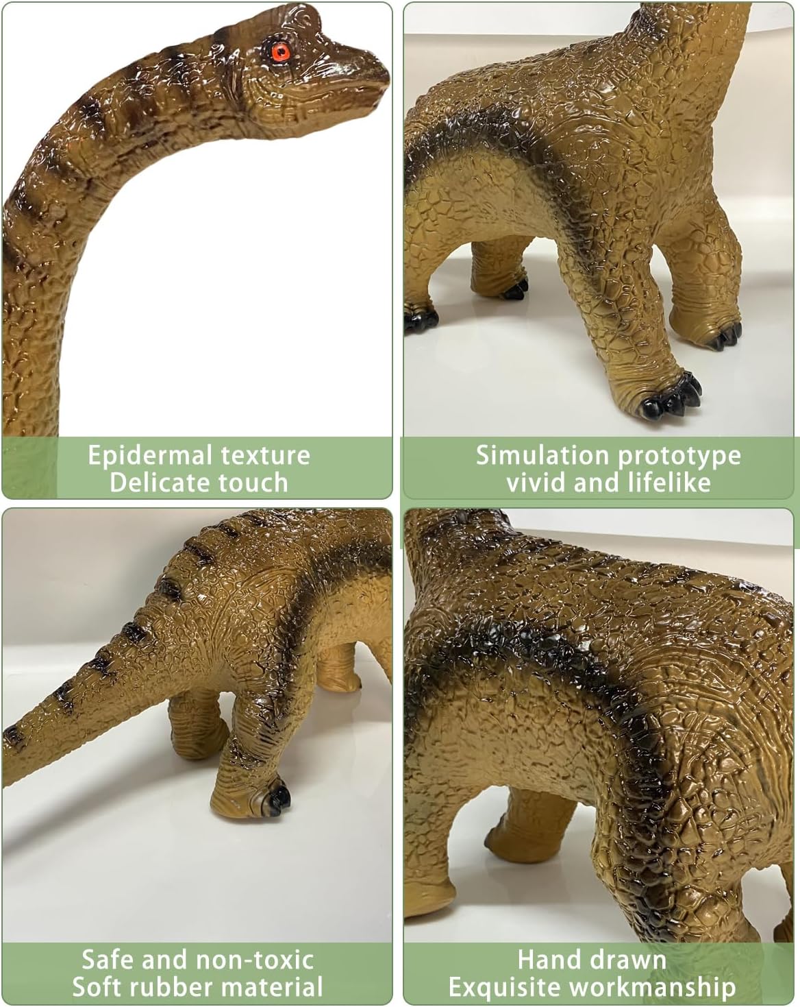 Big Brachiosaurus 32 inch, Dinosaur Toys for Kids 3-5, Large Dinosaur Toys for Kids Toddler Dinosaur Party Favors, Birthday Gifts for Boys Girls (Brown) - Image 3