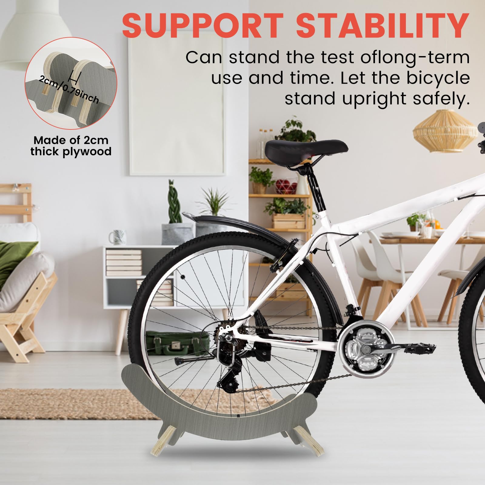 Amazon.co.jp: MABCIRY クラフト木製自転車スタンド、頑丈な木製自転車 