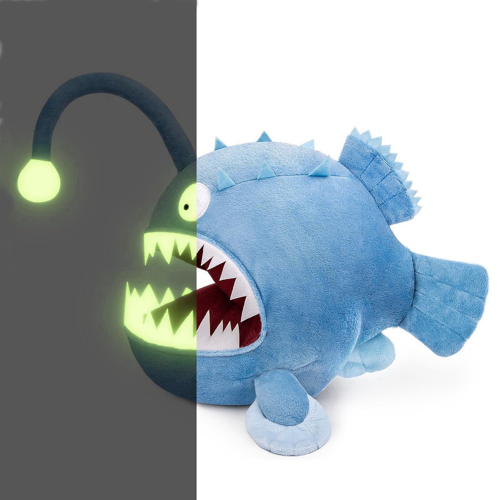 Amazon.com: FRANKIEZHOU Lifelike Anglerfish Luminous Plush-Blue