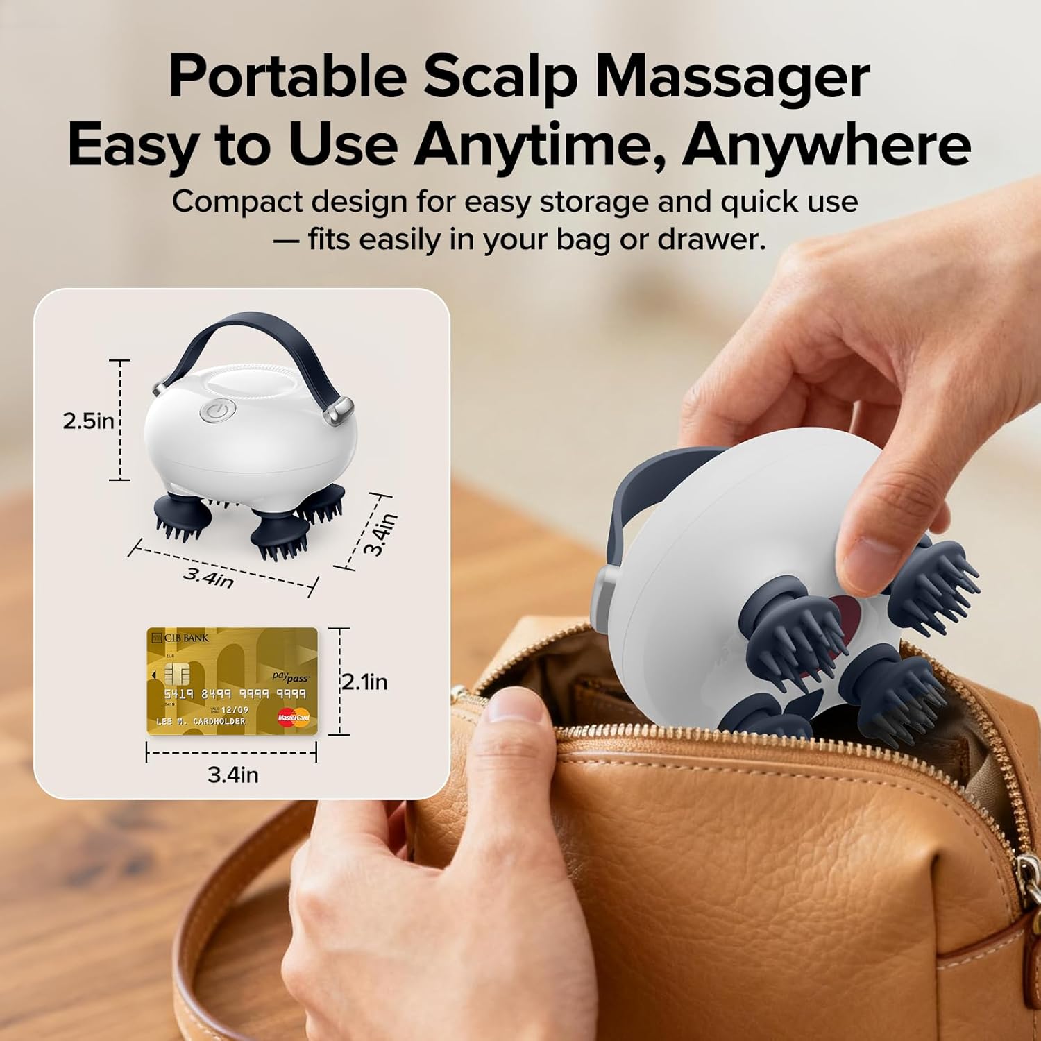 Head Massager Scalp, Scalp Massager, Portable Head Massager, Waterproof Scalp Massager with Tangle-Resistant Design, with 12 Massage Heads & 3 Modes, Heartfelt Mothers Day Gifts for Mom