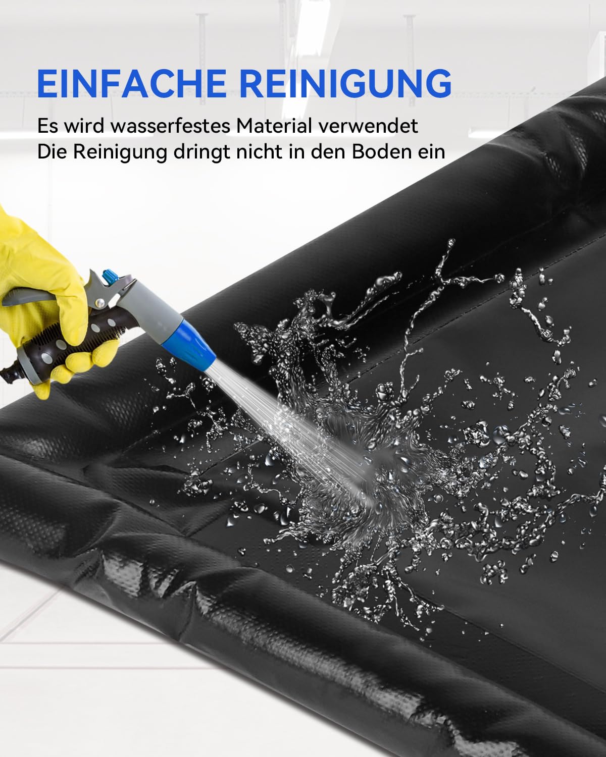 1000D PVC Garagenbodenmatte 2,4 × 5,5 m | Wasserdichte Eindämmungsmatte für Auto, Rutschfeste Schutzmatte für Garage, Strapazierfähig
