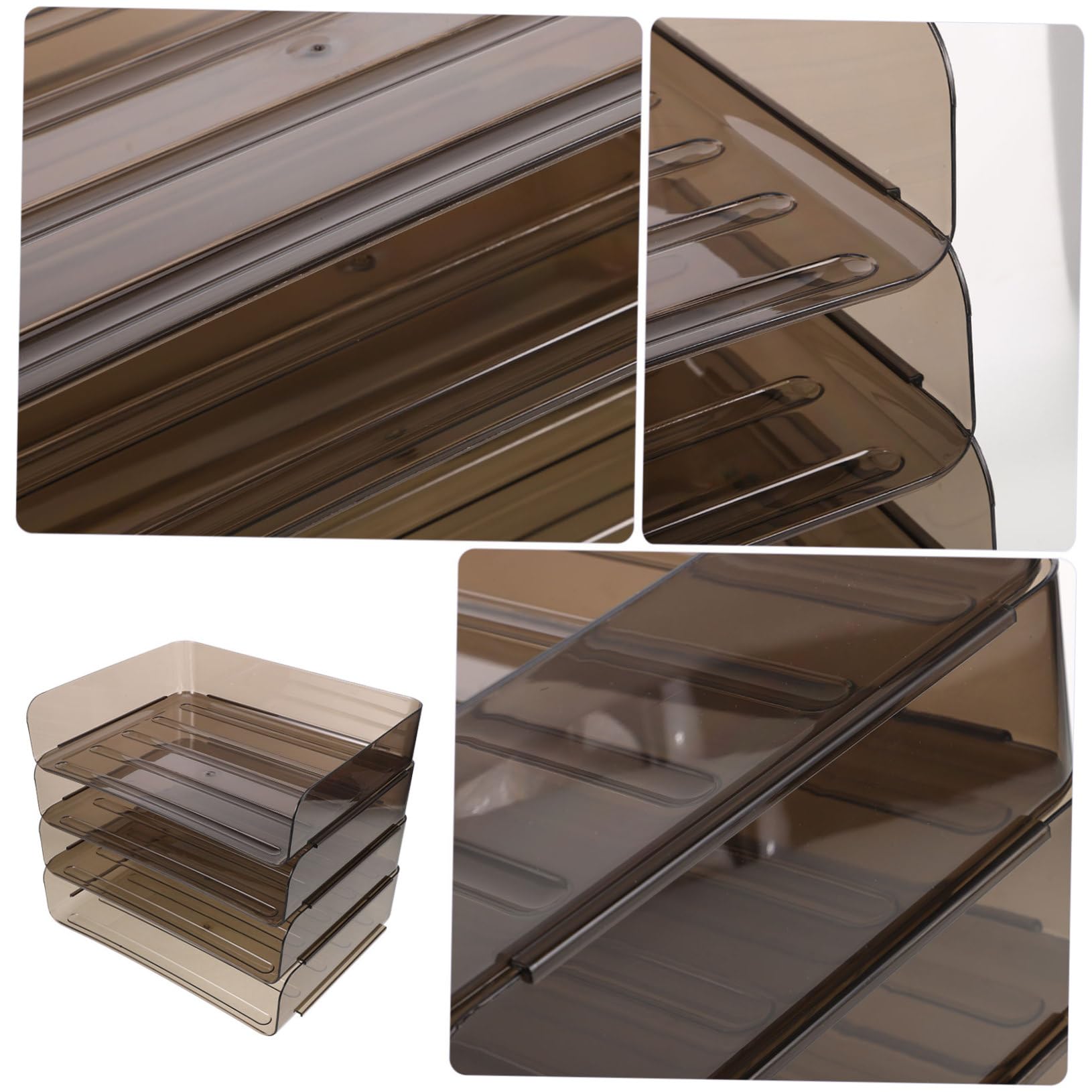 VILLCASE Estante para Documentos de Acrílico Transparente Organizador de Escritorio Multiusos para Almacenamiento de Papel Libros y Materiales de Oficina para Despacho