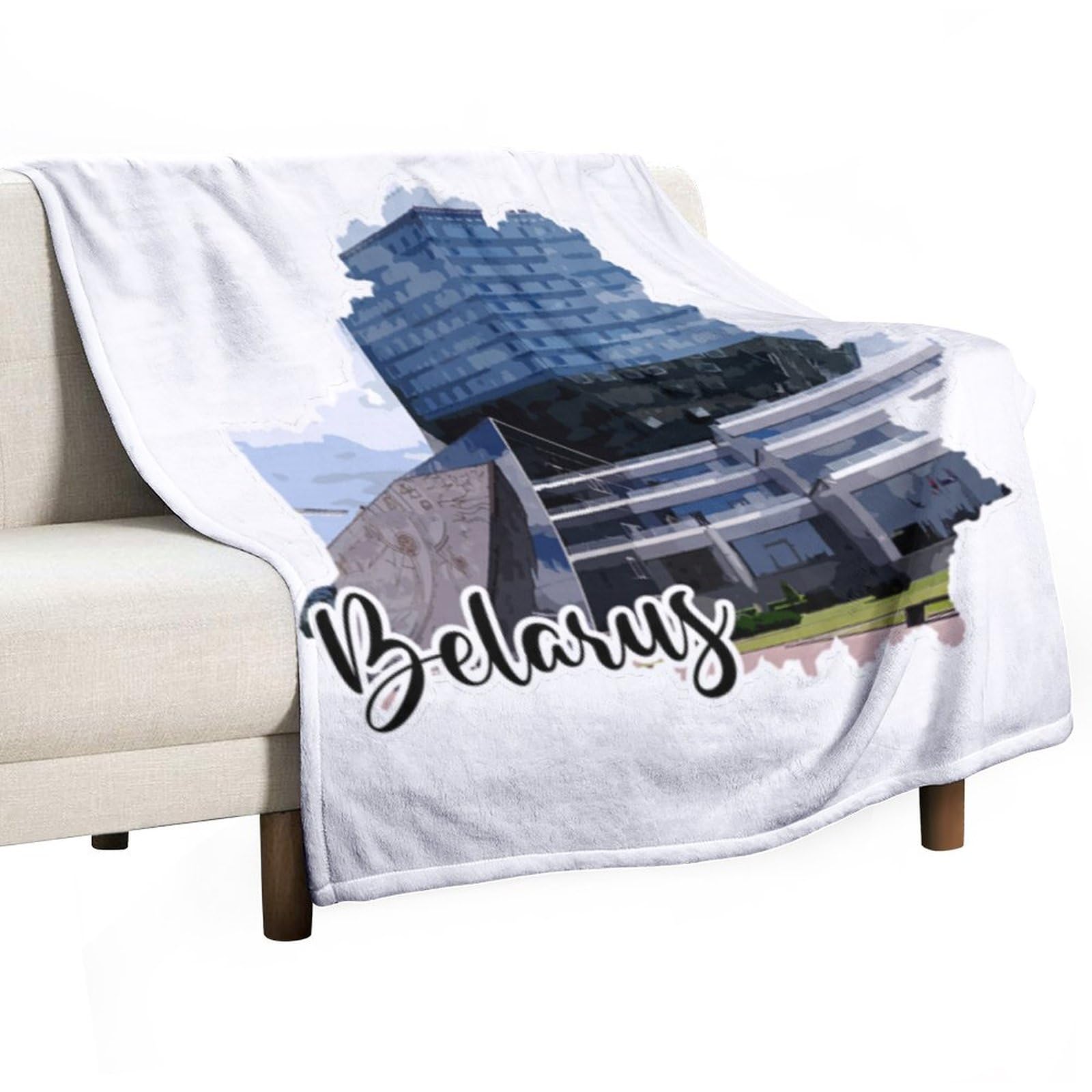 Couverture confortable et pelucheuse Belarus en tissu thermique coloré pour lit et canapé