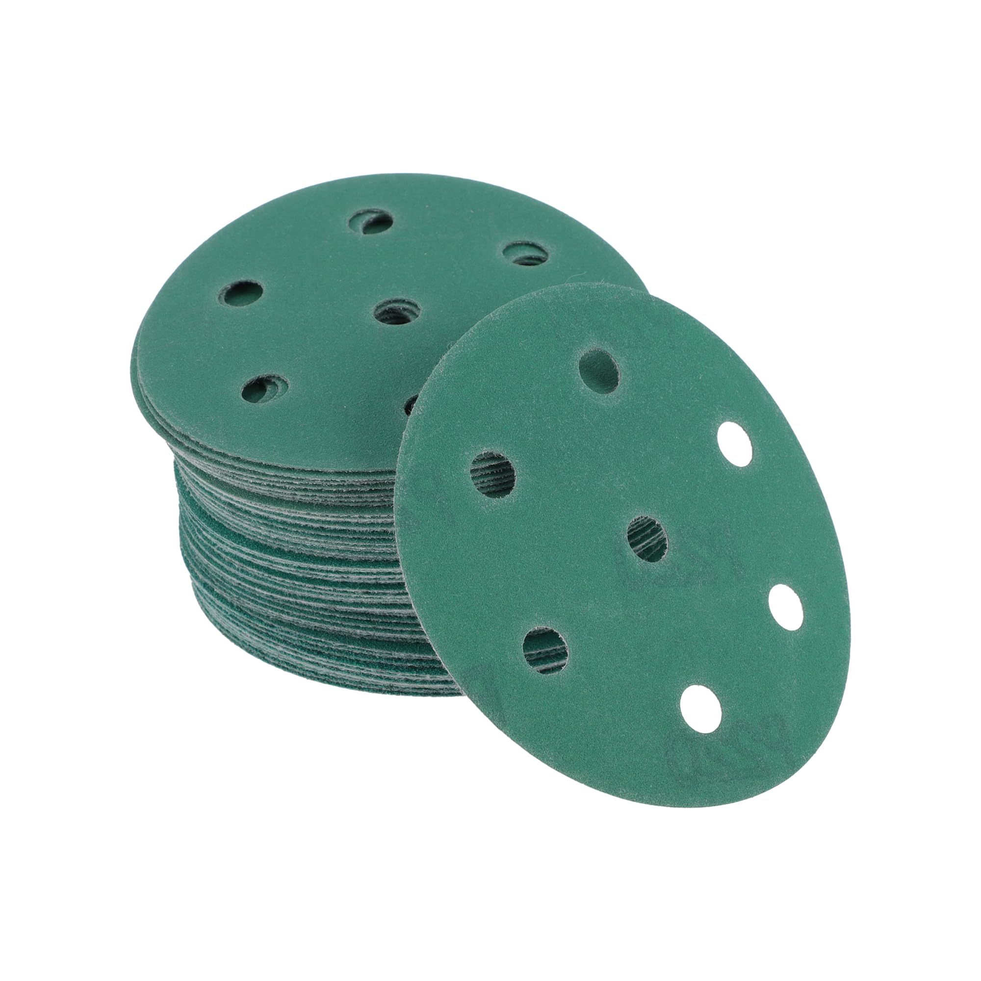TUCKBOLD Car Sanding Discs 3.5inch 7 Hole 80/120/150/180/220 Grit Abrasion Resistance, Green, Assorted Grits