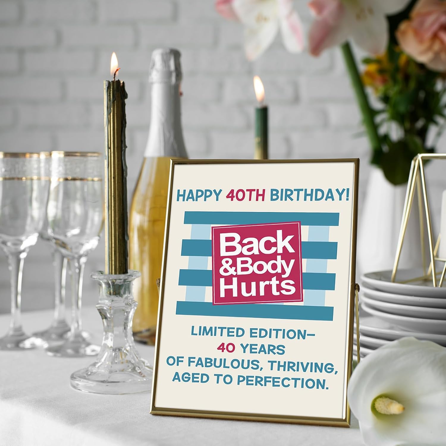 Funny 40th Birthday Card Gifts for Women Men, Happy 40 Year Old Birthday Gifts for Him Her, Unique 40 Birthday Party Decorations for Mom Dad - Image 6