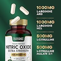 Vista 3 de Built by Nature Suplemento de Óxido Nítrico con L-Arginina y L-Citrulina - 240 Cápsulas