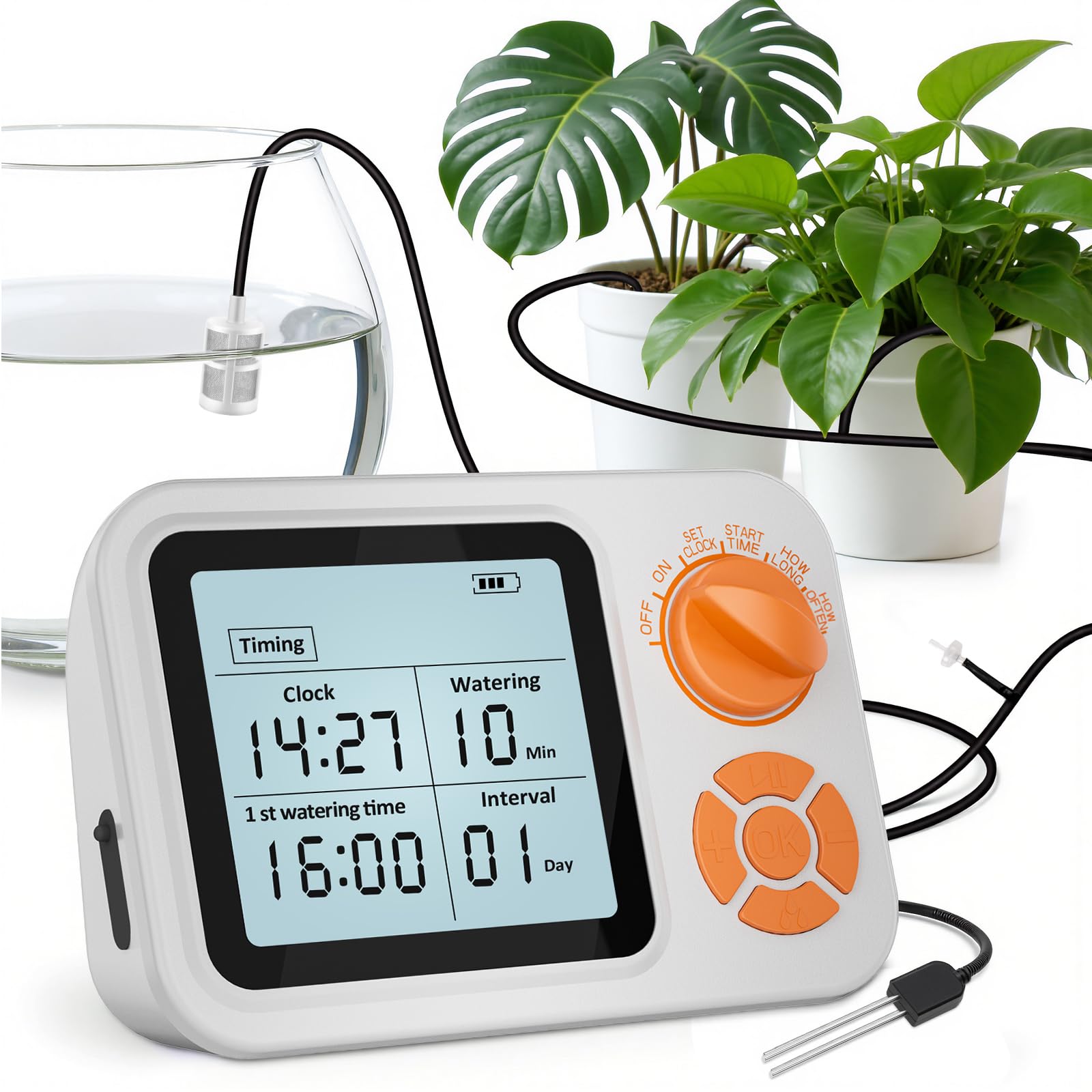 Topotdor Automatische Zimmerpflanzenbewässerung für 15 Topfpflanzen, Selbstbewässerungssystem Tropfbewässerungsset mit programmierbarem Timer & intelligenter Feuchtigkeitserkennung