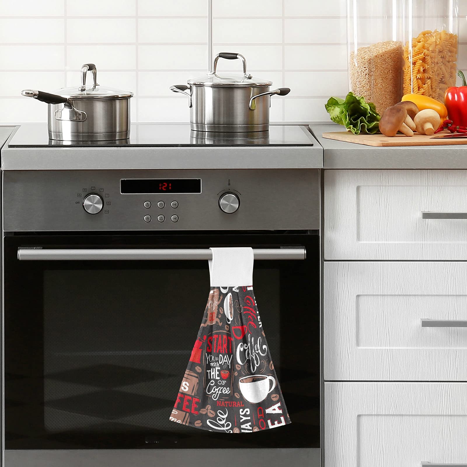 Essuie-mains Rétro Motif Tracteur - Microfibre Absorbante 30x30 Cm Avec Boucle - Pour Cuisine Et Salle De Bain