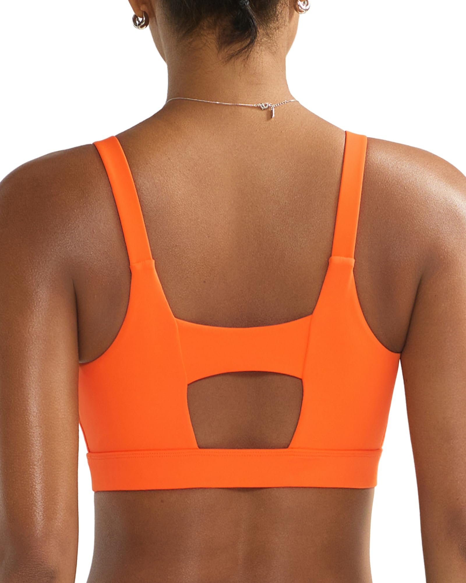 RUNNING GIRL RUNNING GIRL Sports Bra for Women High Support, Molded Cup High Impact Sports Bras for Women Large Bust(3050_Orange_S)