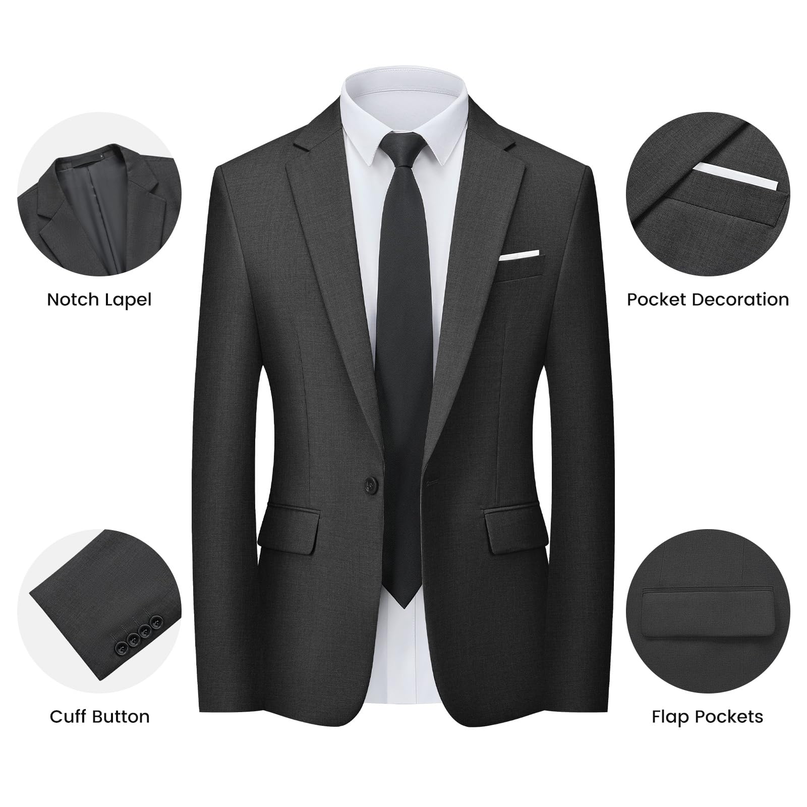 Trajes para Hombre de 3 Piezas Slim Fit Elegantes Negocio Boda Traje Blazer Chalecos Pantalones