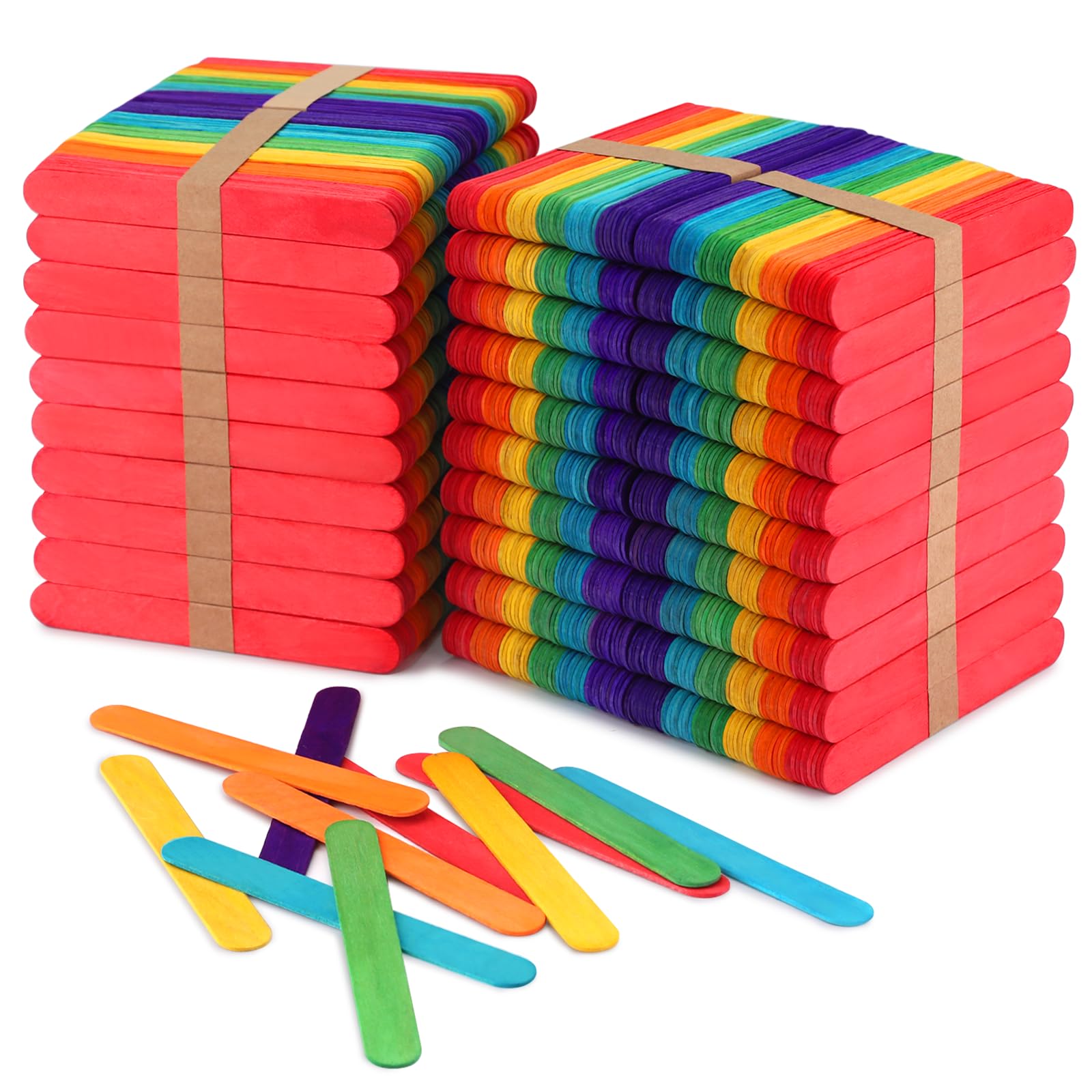 Bâtonnets colorés en bois pour projets d'art à la maison sans préparation