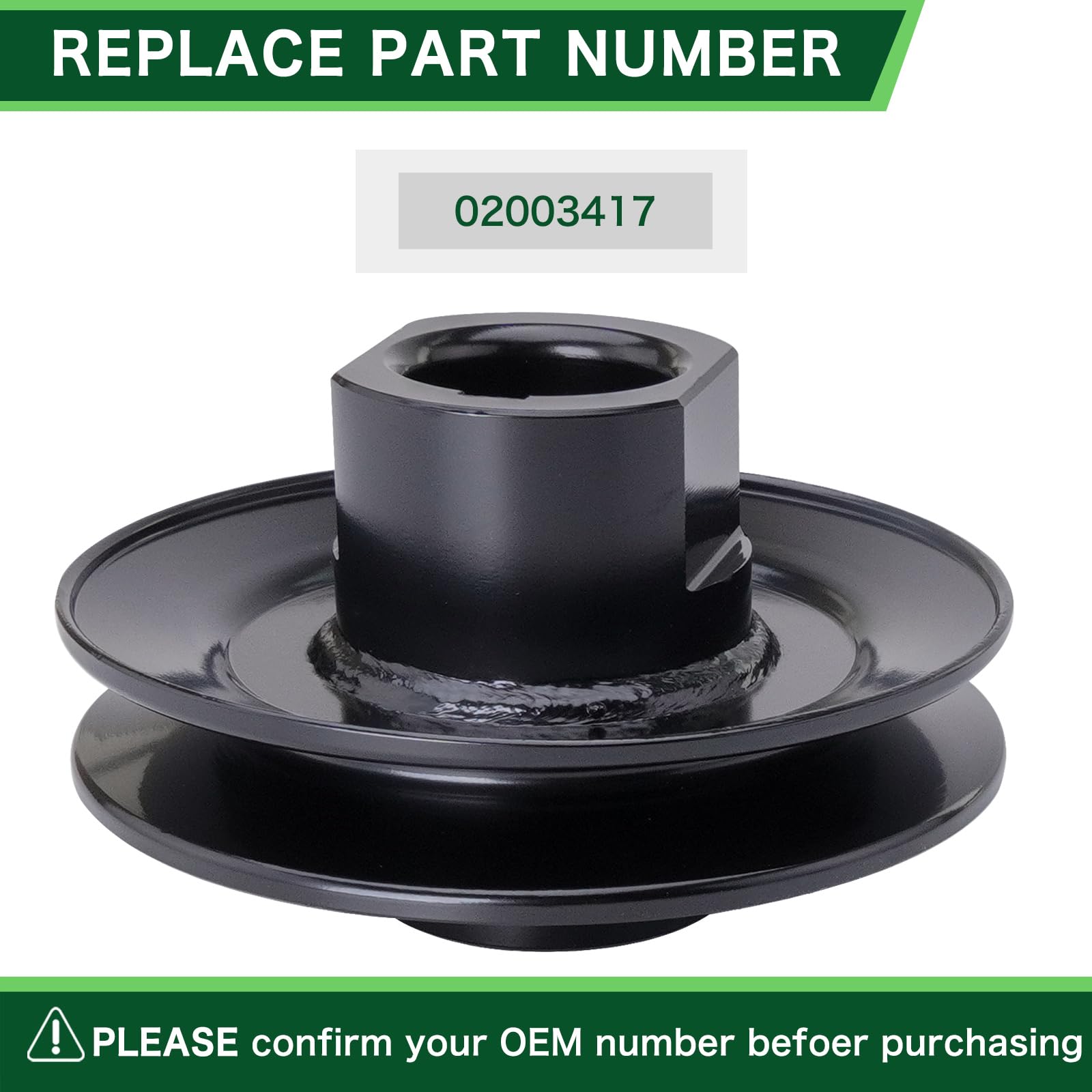 02003417 - Polea de transmisión para cortacésped Drivekohler CUB CA DET 01008808 01008381P 01008381 compatible con Kohler Z Force Tank 42 44 48 50 54 pulgadas