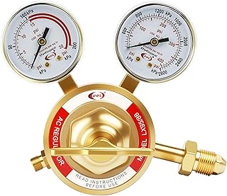 CDL LX95 Extra Heavy Duty Acetylene Regulator CGA510,Forged Brass,Large Tank Gauge Cutting Torch Regulator,0-400PSI Inlet,0-30PSI Outlet
