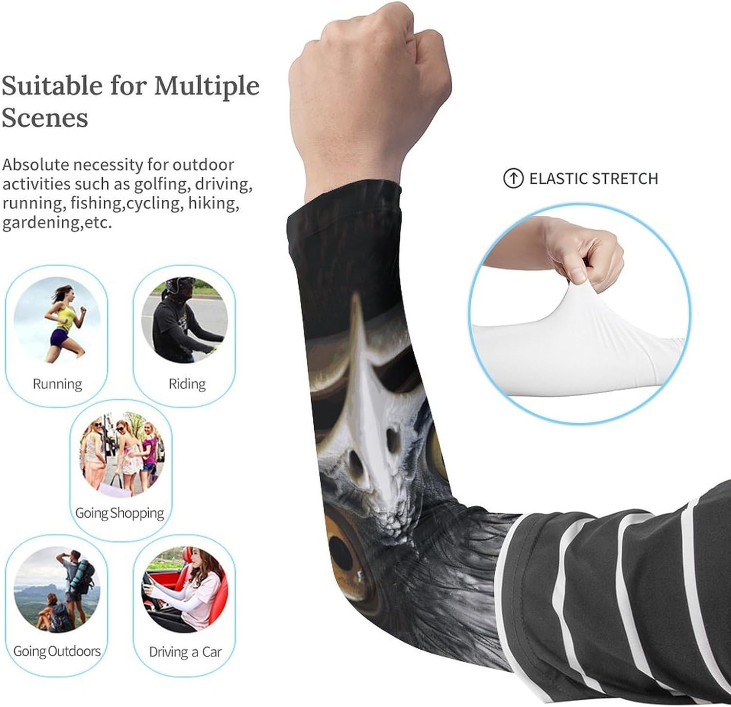 Sun Protection Arm Sleeves Cooling Compression Arm Covers 1 Pair | Emu Sports Compression Sleeves Cooling Arm Sleeves for Cycling Golf Fishing Driving Hiking