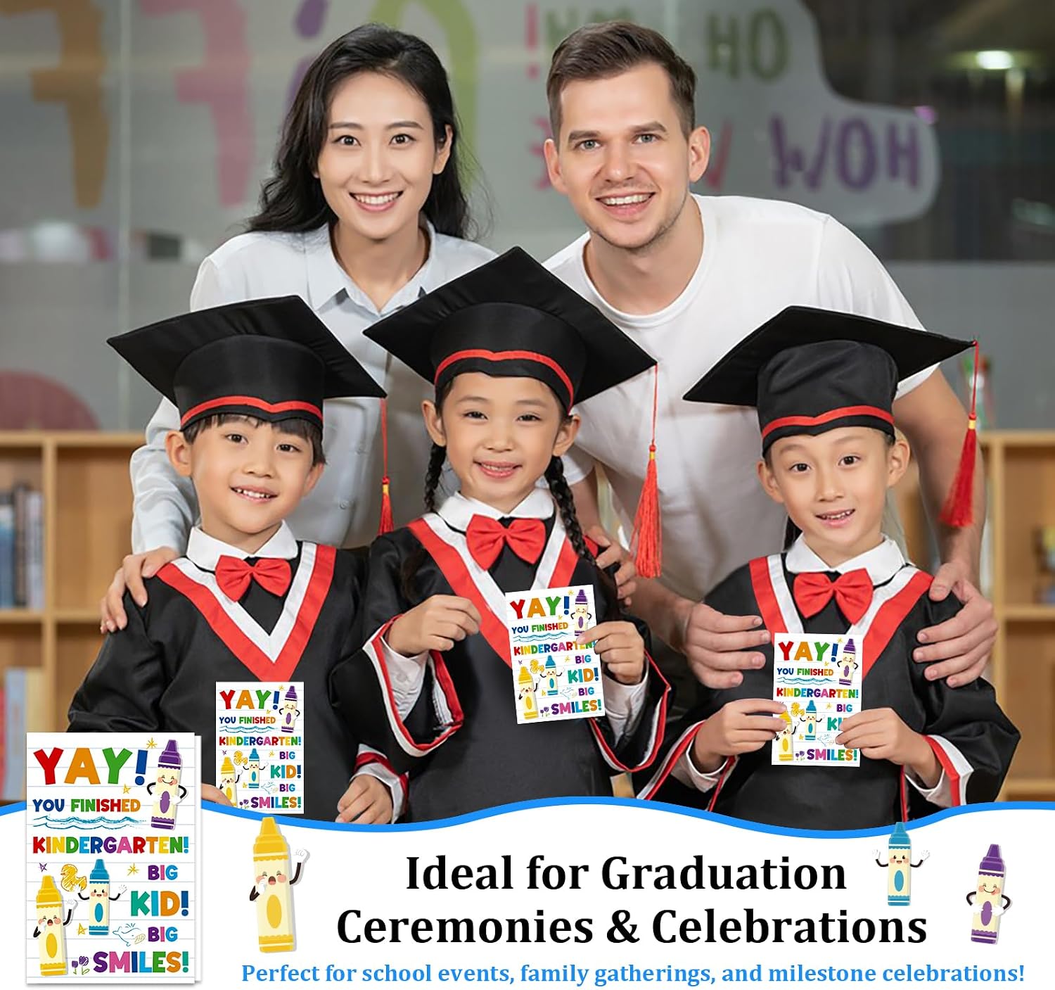 Kindergarten Graduation Cards with Envelopes - Kindergarten Graduation Gifts for Kids, Class of 2026 Preschool & Pre-K Graduation Party Favors Gifts for Girls Boys image 3