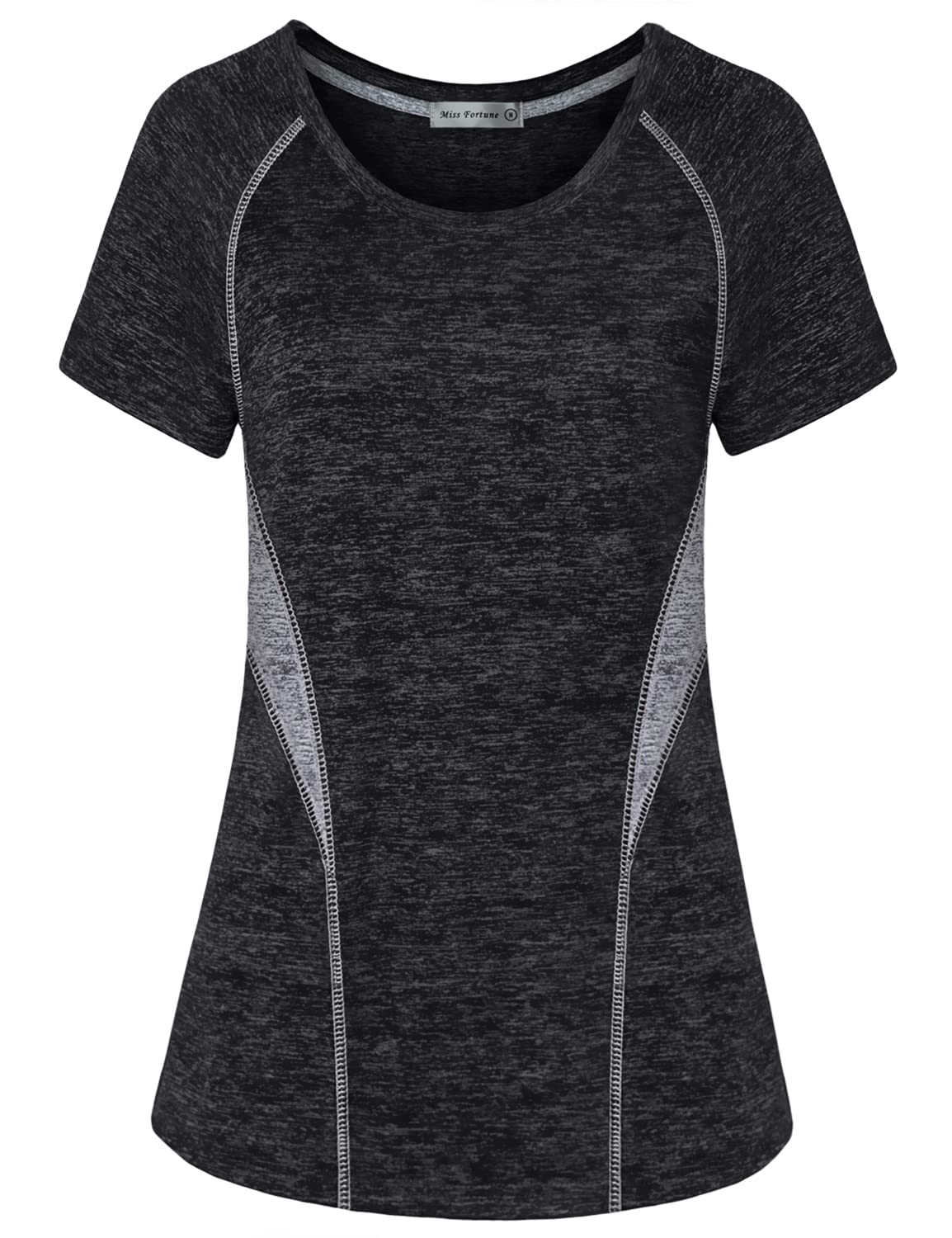 MISS FORTUNE Womens Active Wear Exercise Top Yoga Shirt Workout Clothes