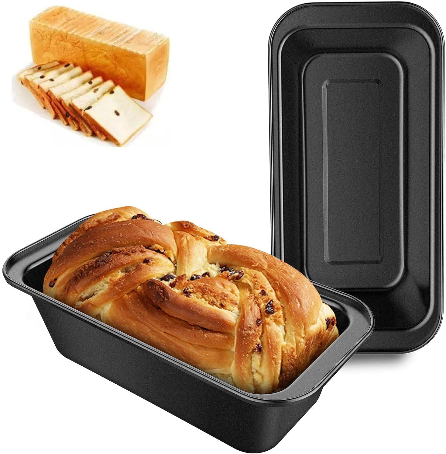 Non-Stick Mini Loaf Pan - Carbon Steel Bread and Toast Mold, Little Bakeware Pans for Banana Bread, Breads, Small Cakes and Individual Meatloafs