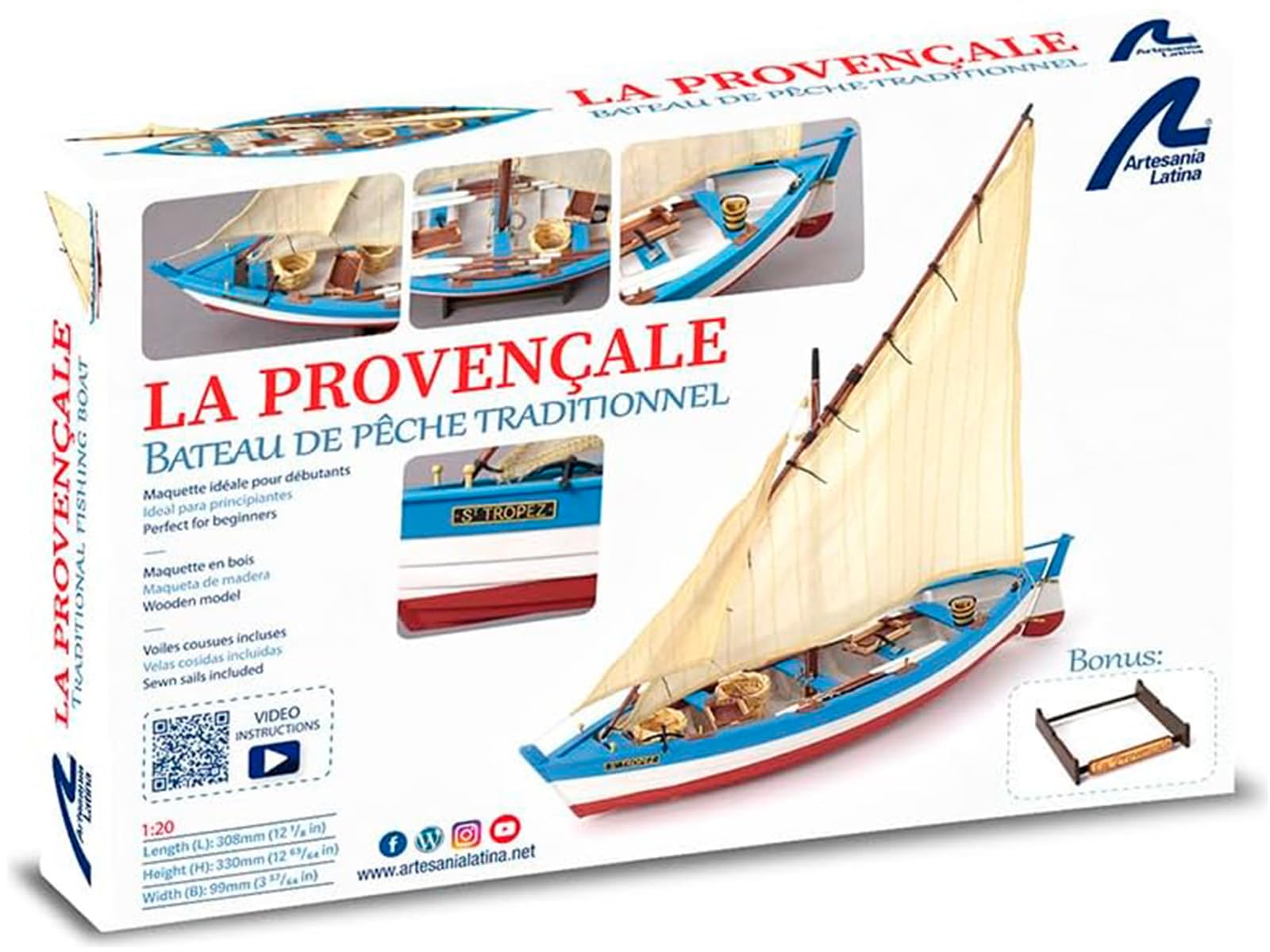 Artesanía Latina Maquette de Bateau en Bois Bateau de Pêche La Provençale 19017-N Échelle 1:20