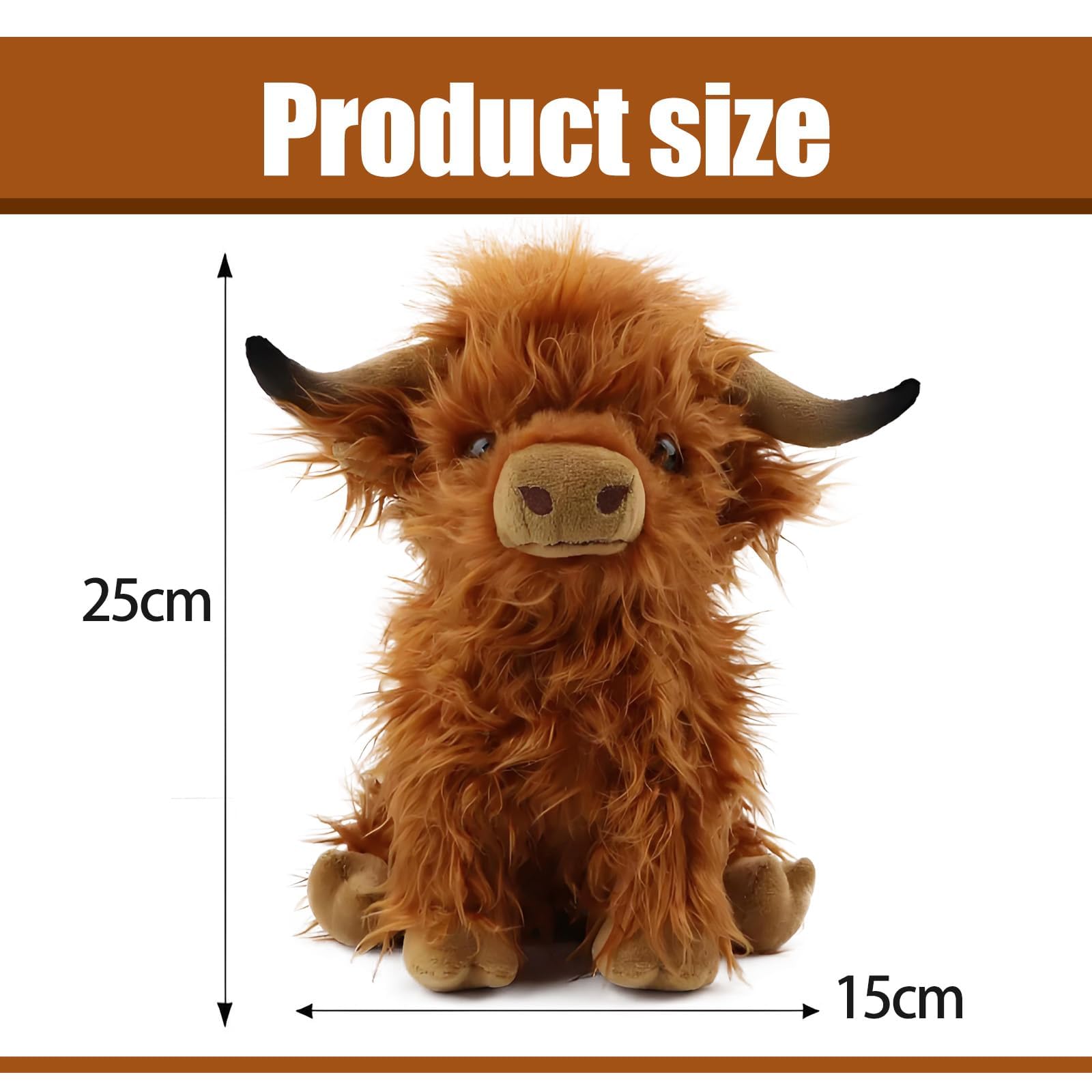 Brown Highland Cow Teddy Plush Teddy, plush Stuffed Doll - Image 2