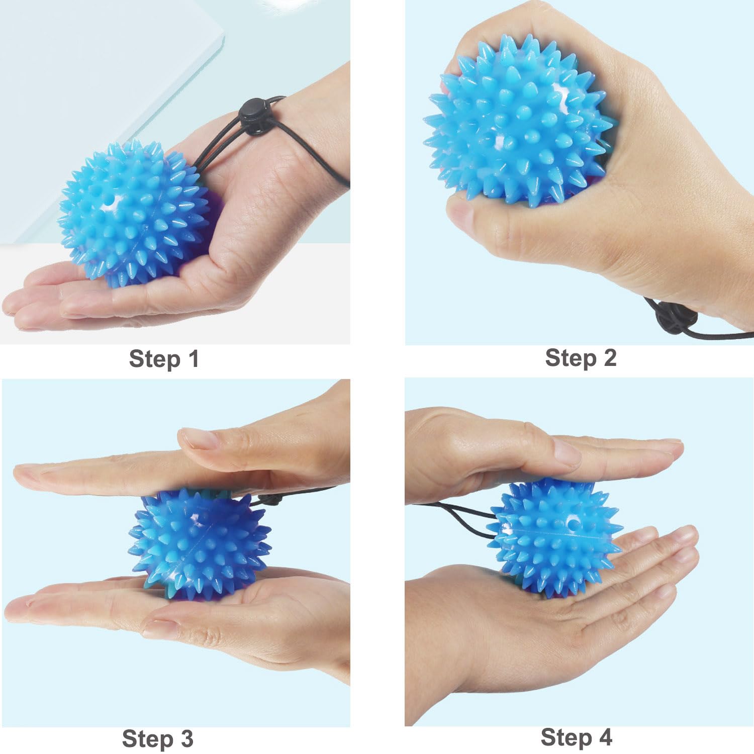 Pelota ejercitadora de mano, bolas para apretar los dedos, fortalecedor de agarre, bola de alivio del estrés para mejorar la flexibilidad, aliviar dedos y muñecas, para rehabilitación, artritis, túnel