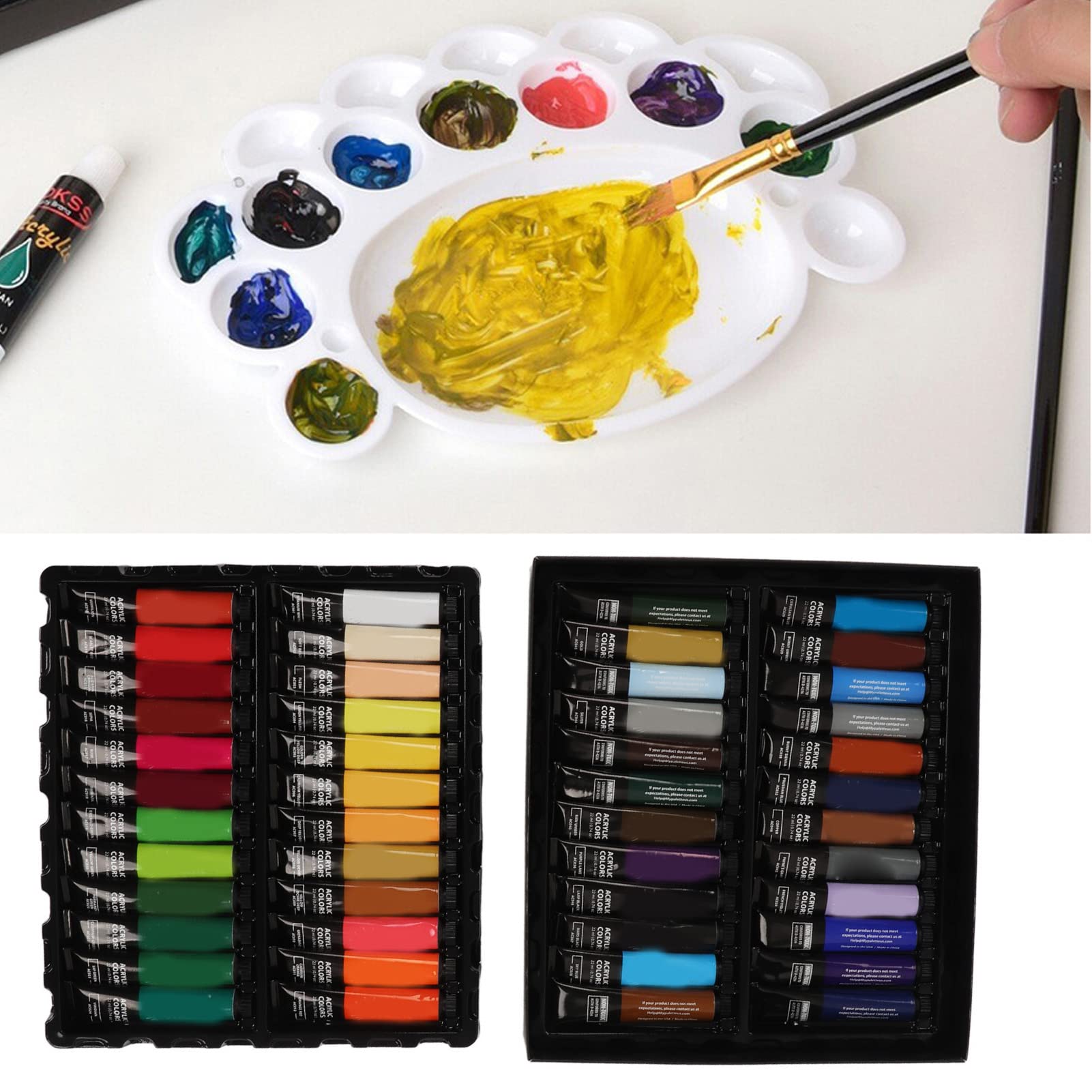 Acrylfarben-Set, 22 ml, professionelles Handwerks-Malset, Acrylfarben-Set, Acrylfarben-Malerei, Pigment-Malset, Malzubehör zum Malen
