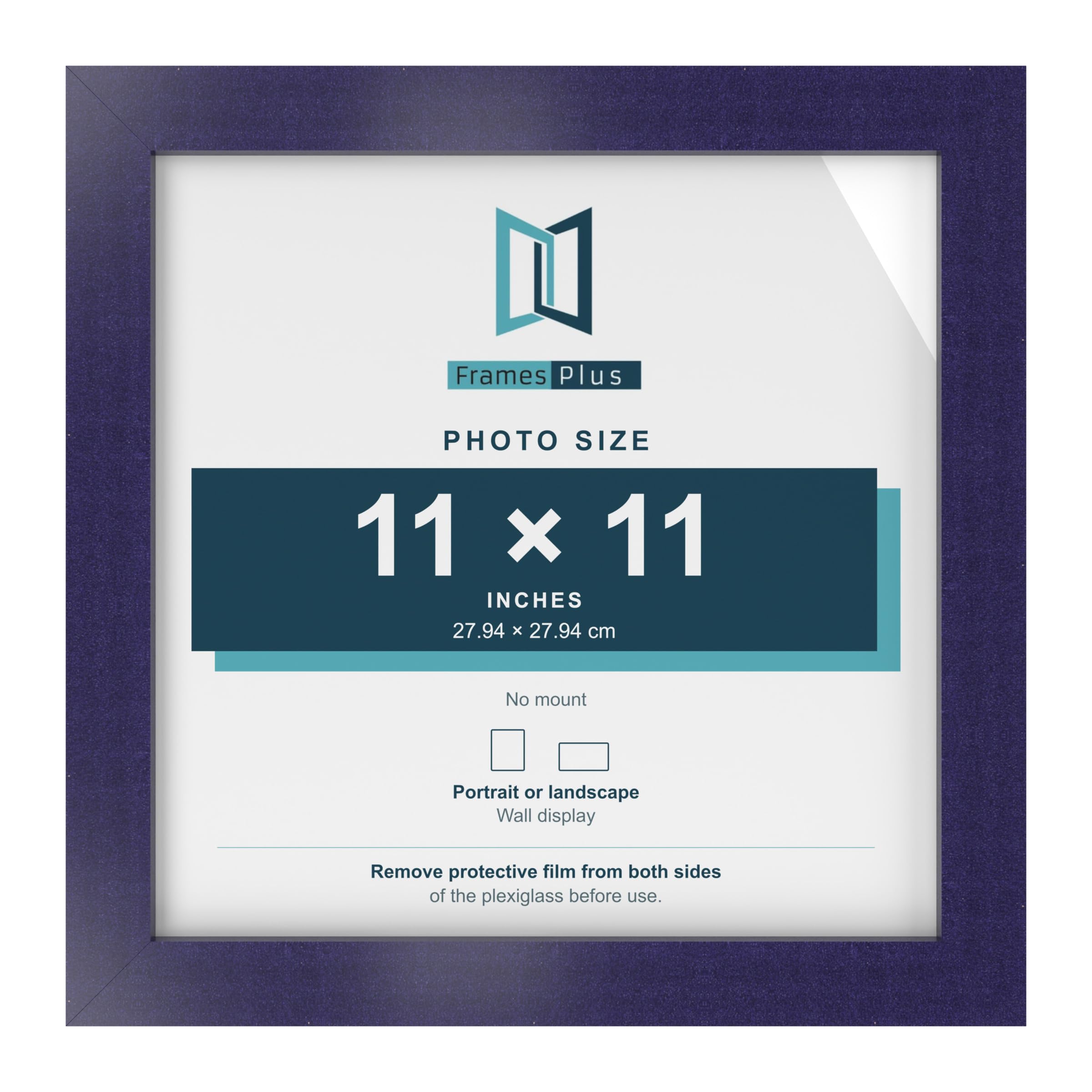 FramesPlus 11x11 Inch Square Picture Frame, Purple, Modern Photo Frame — image 1