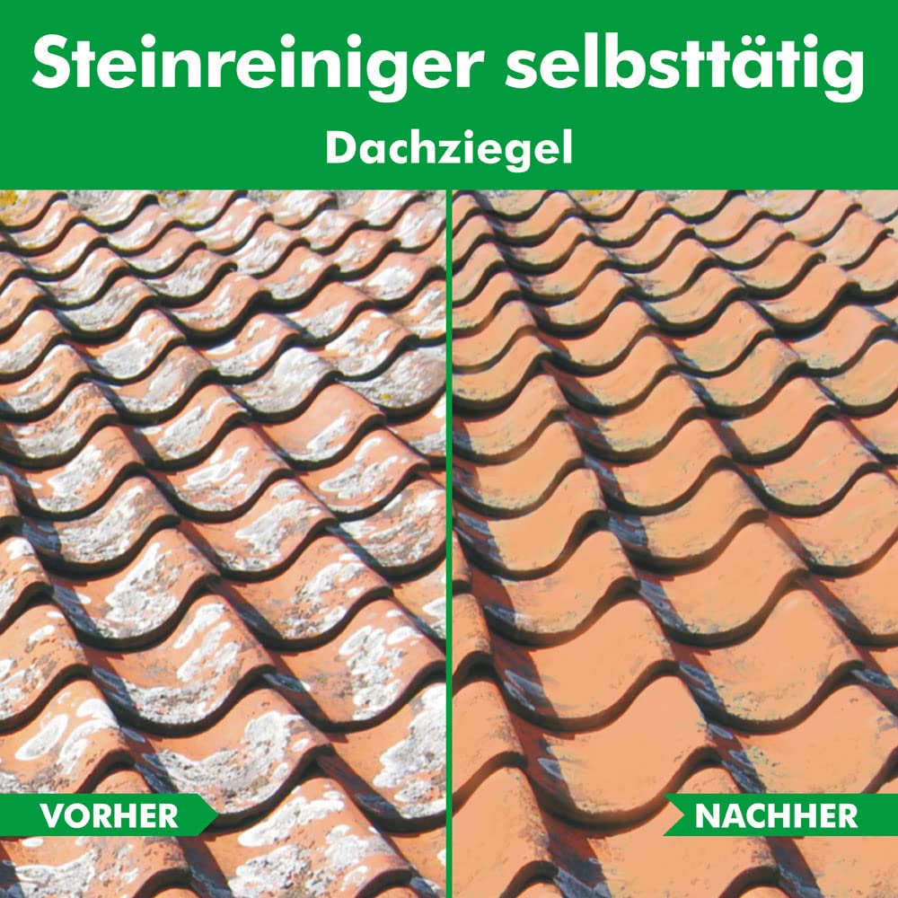ABACUS® Steinreiniger, selbsttätiger Algenentferner & Flechtenentferner für Stein & Pflaster, 40% Wirkstoff, gegen Flechten & Algen auf Pflastersteinen & Steinplatten – Steinreiniger 1000 ml (2630)