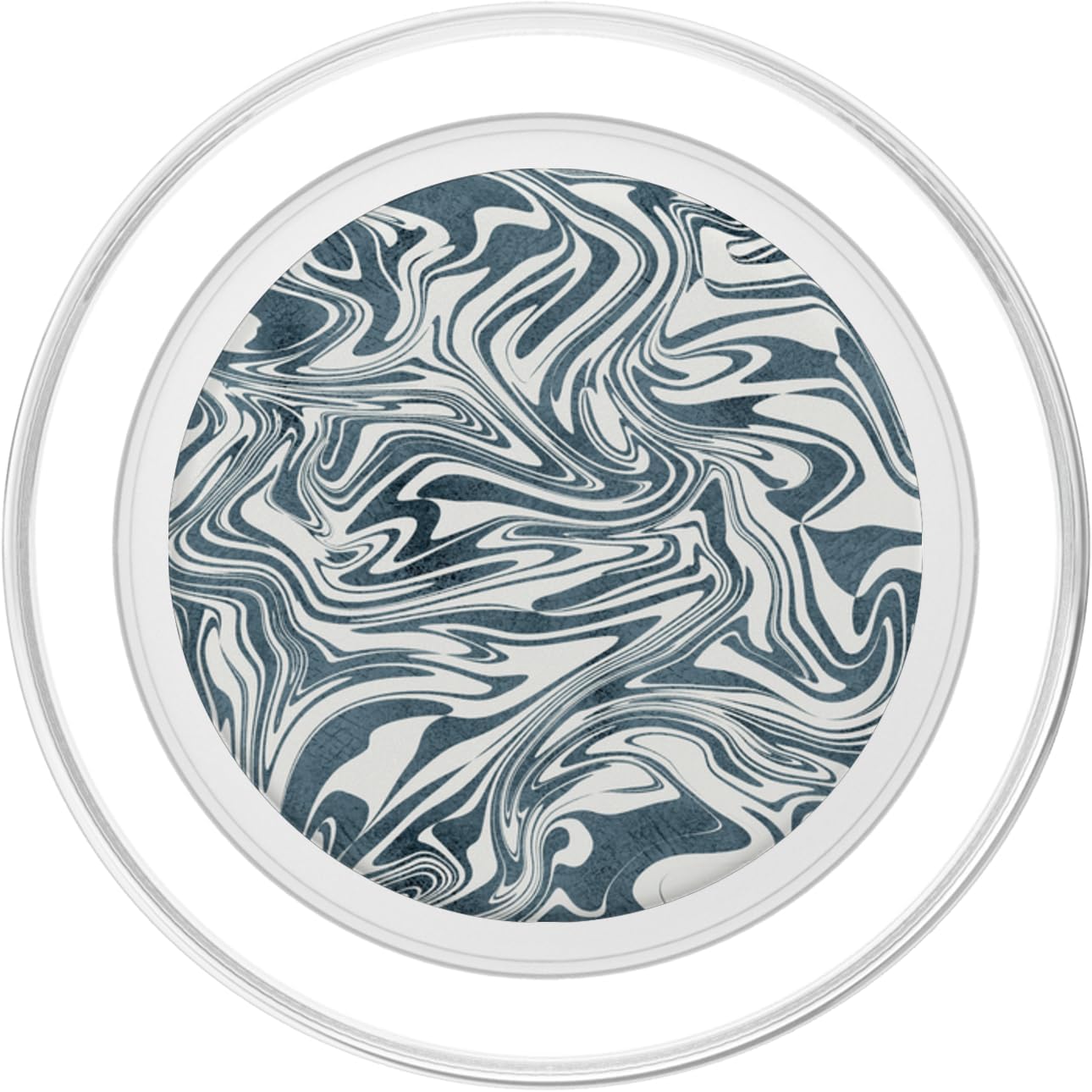 Liquid Swirl Blue Slate Grey Abstract Wavy Lines PopSockets MagSafe PopGrip for iPhone