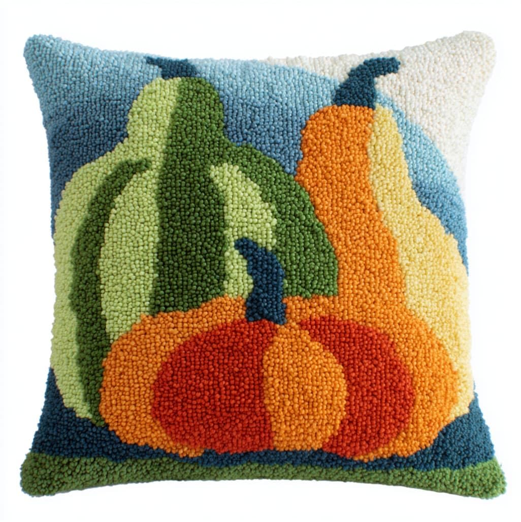 AxiangziK Latch Hook Pillow Kit 17x17in,Pumpkin Pattern