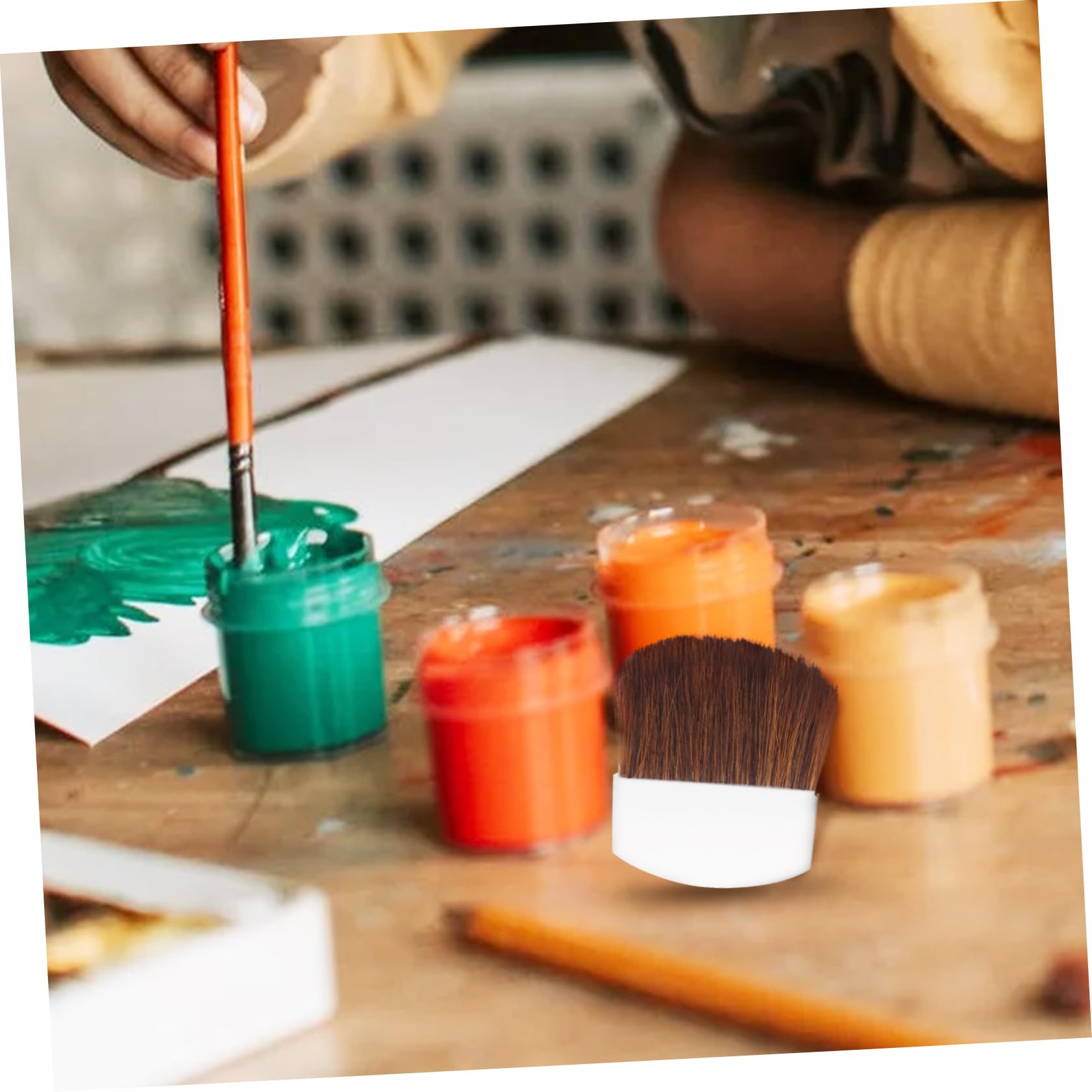 Uonlytech 50stücke Teiliges Pinselset Für Wasserfeste Malerei Mini-Wasserfarben Gouache Und Tragbar Mit Holzgriff Für Künstler