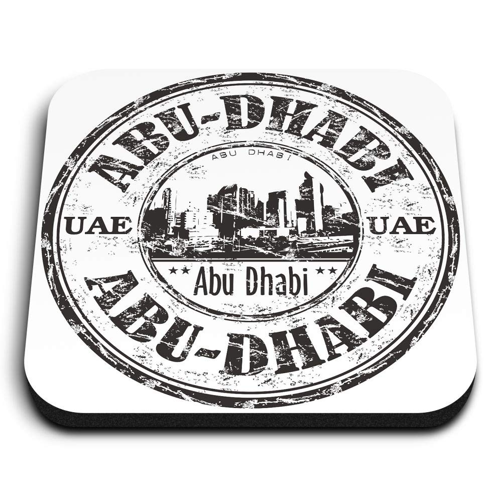Destination Vinyl Ltd Multicolor 1 X Square Mdf Fridge Magnet - Abu Dhabi United Arab Emirates Uae 7091